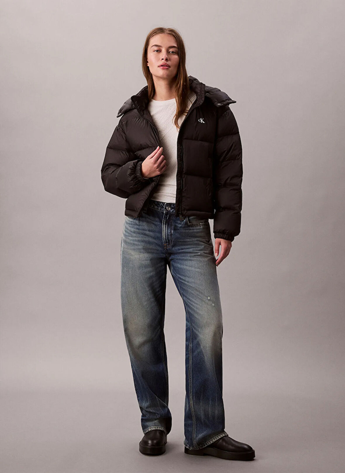 Calvin Klein Jeans Siyah Kadın Standart Baskılı Mont LV047D501GUB1