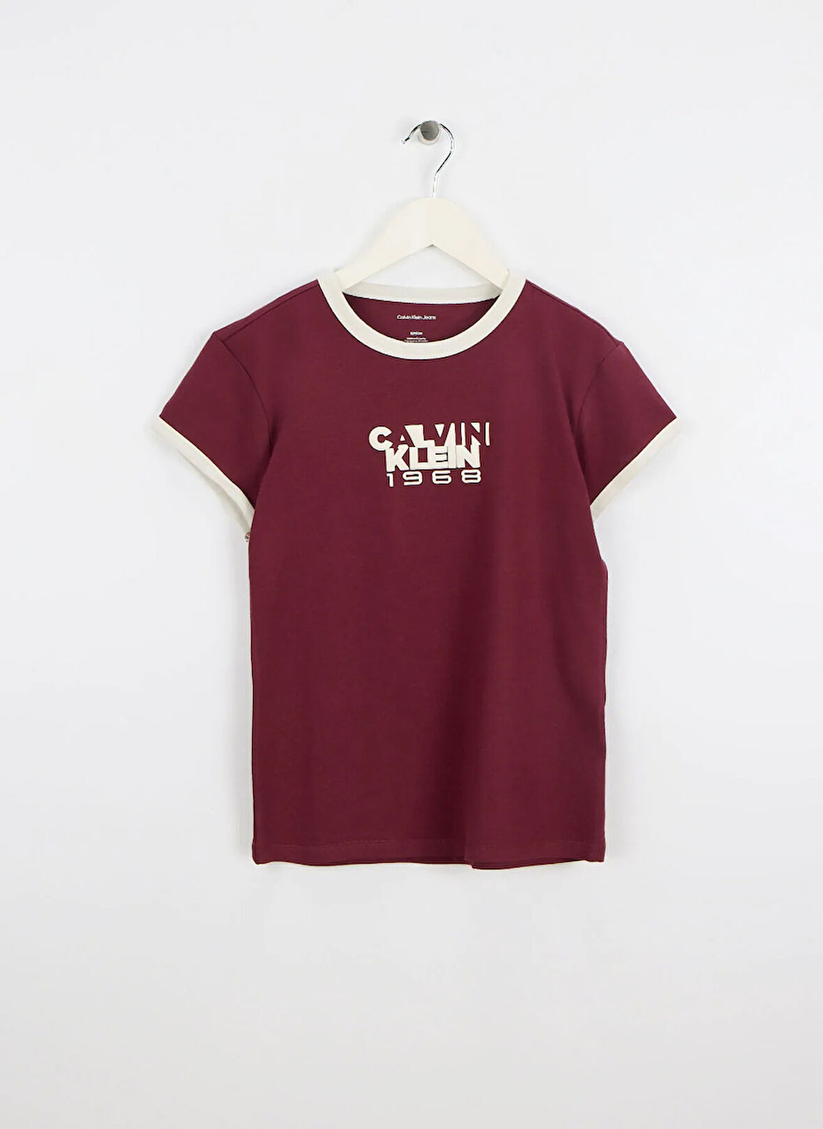 Calvin Klein Jeans Yuvarlak Yaka Baskılı Kırmızı Kadın T-Shirt LV047D208GGEX