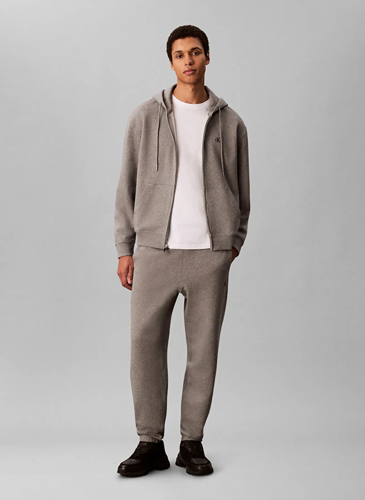 Calvin Klein Jeans Classic Fit Gri Erkek Eşofman Altı LV04RD241GP7E EU 350TERRY MONOGRAM