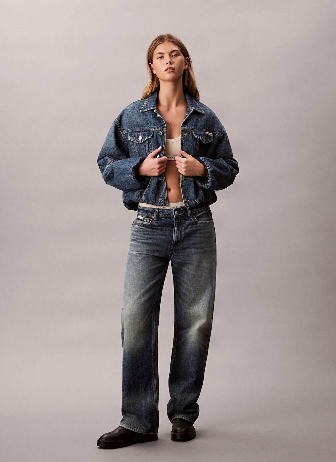 Calvin Klein Jeans Standart Mavi Kadın Ceket LV047D725GYYA