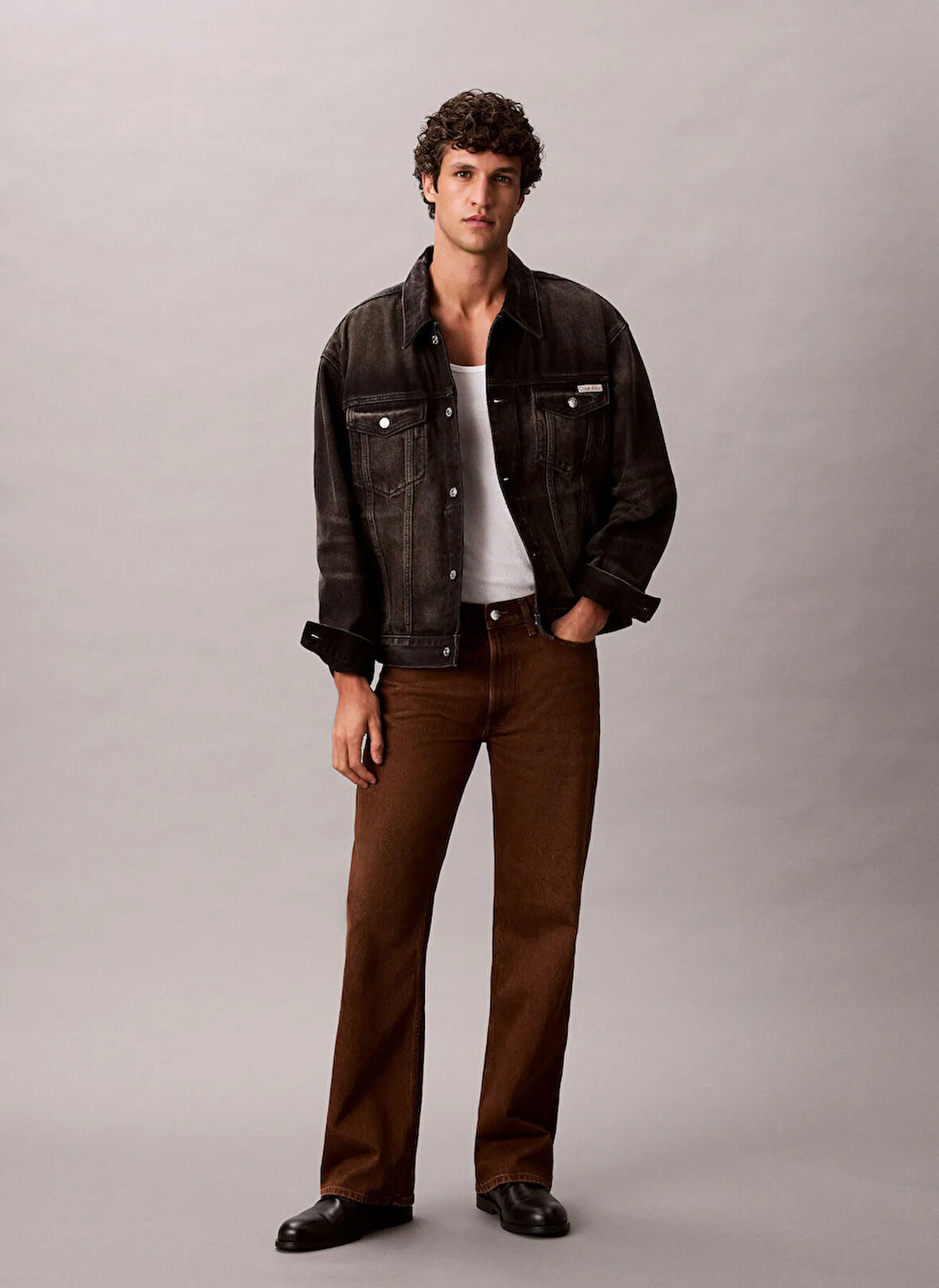 Calvin Klein Jeans Antrasit Erkek Denim Ceket LV04RD707G01G 90S ESPRESSO BLACK TR