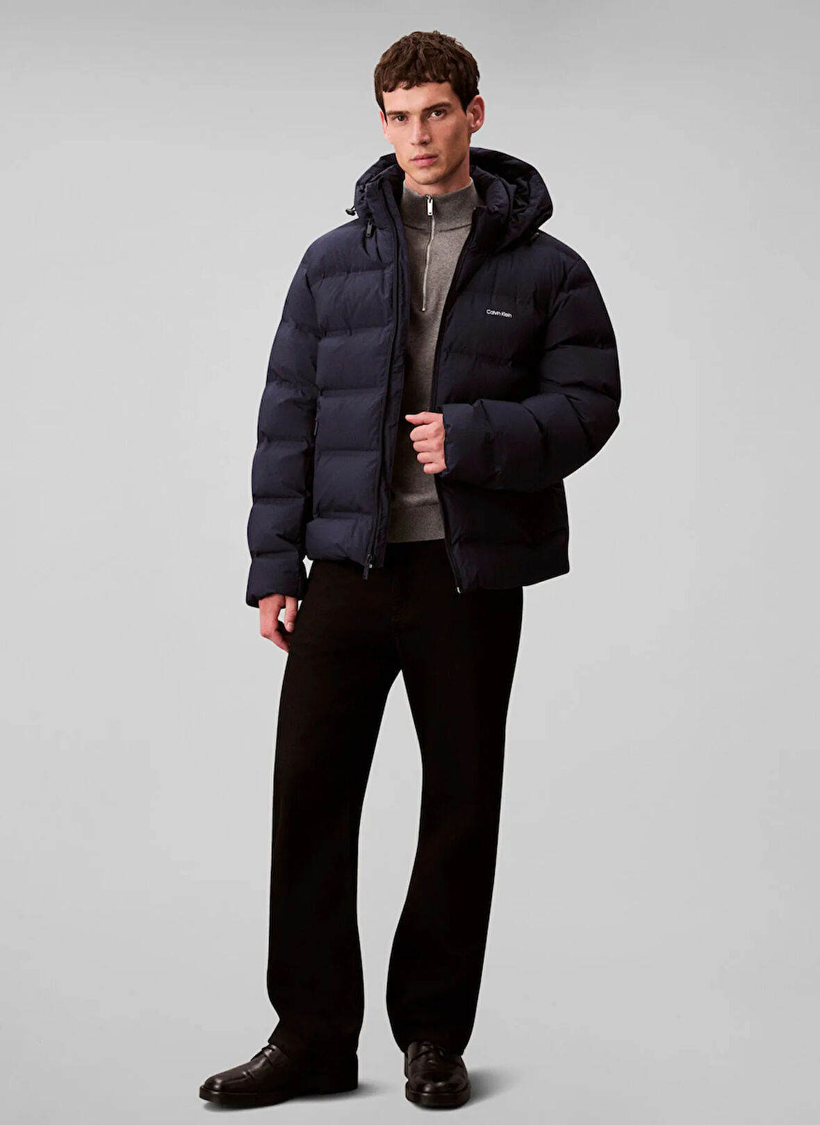 Calvin Klein Mavi Erkek Mont LV04LD517GCEF_LS QUILTED BONDED CHA