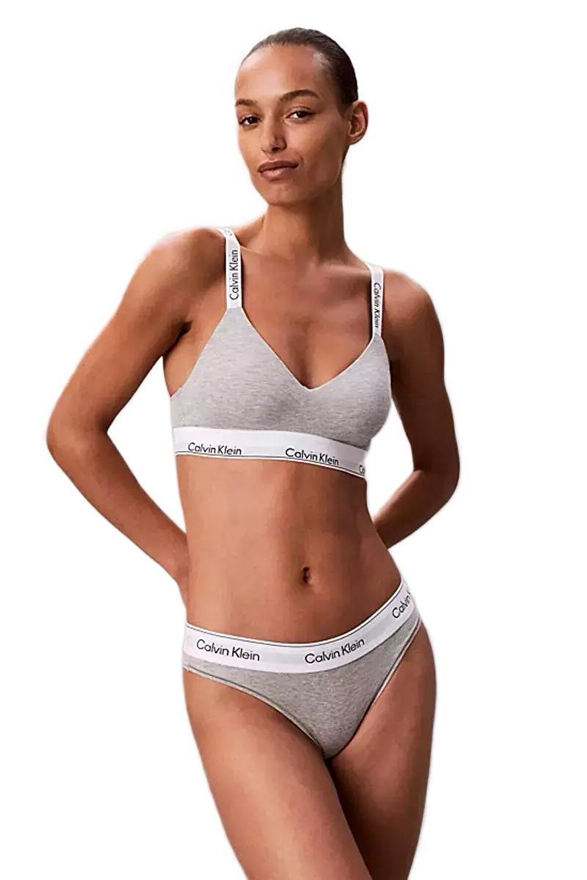 Calvin Klein Kadın Gri Lightly Lined Bralette Sütyen LV00QF8504