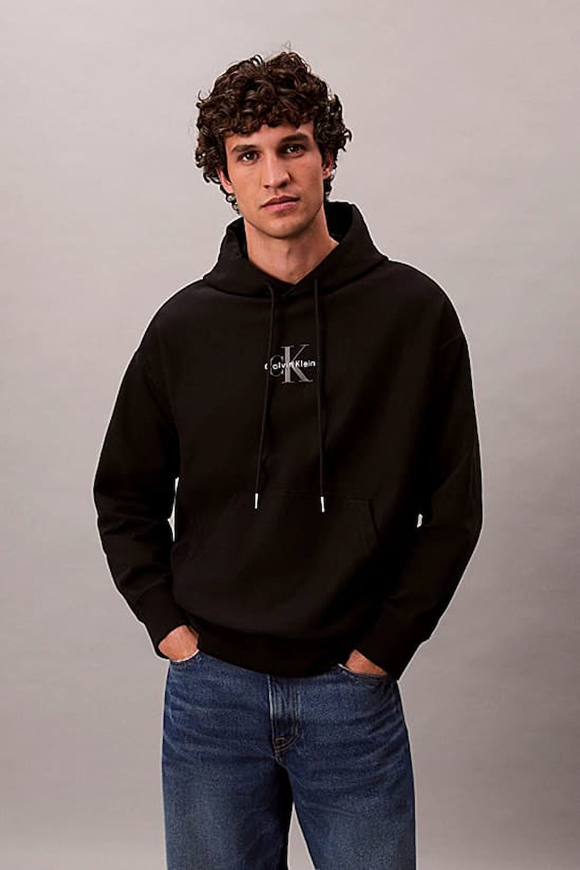 Erkek Rahat Kalıp Kapüşonlu Sweatshirt - Siyah | XS