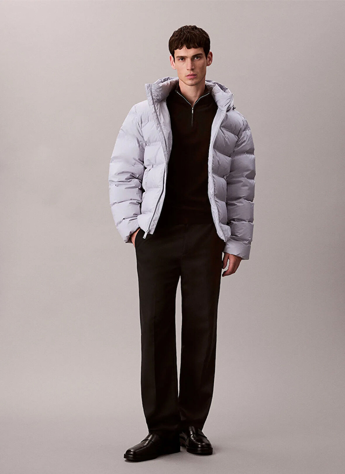 Calvin Klein Gri Erkek Mont LV04LD517GWCP_LS QUILTED BONDED CHA