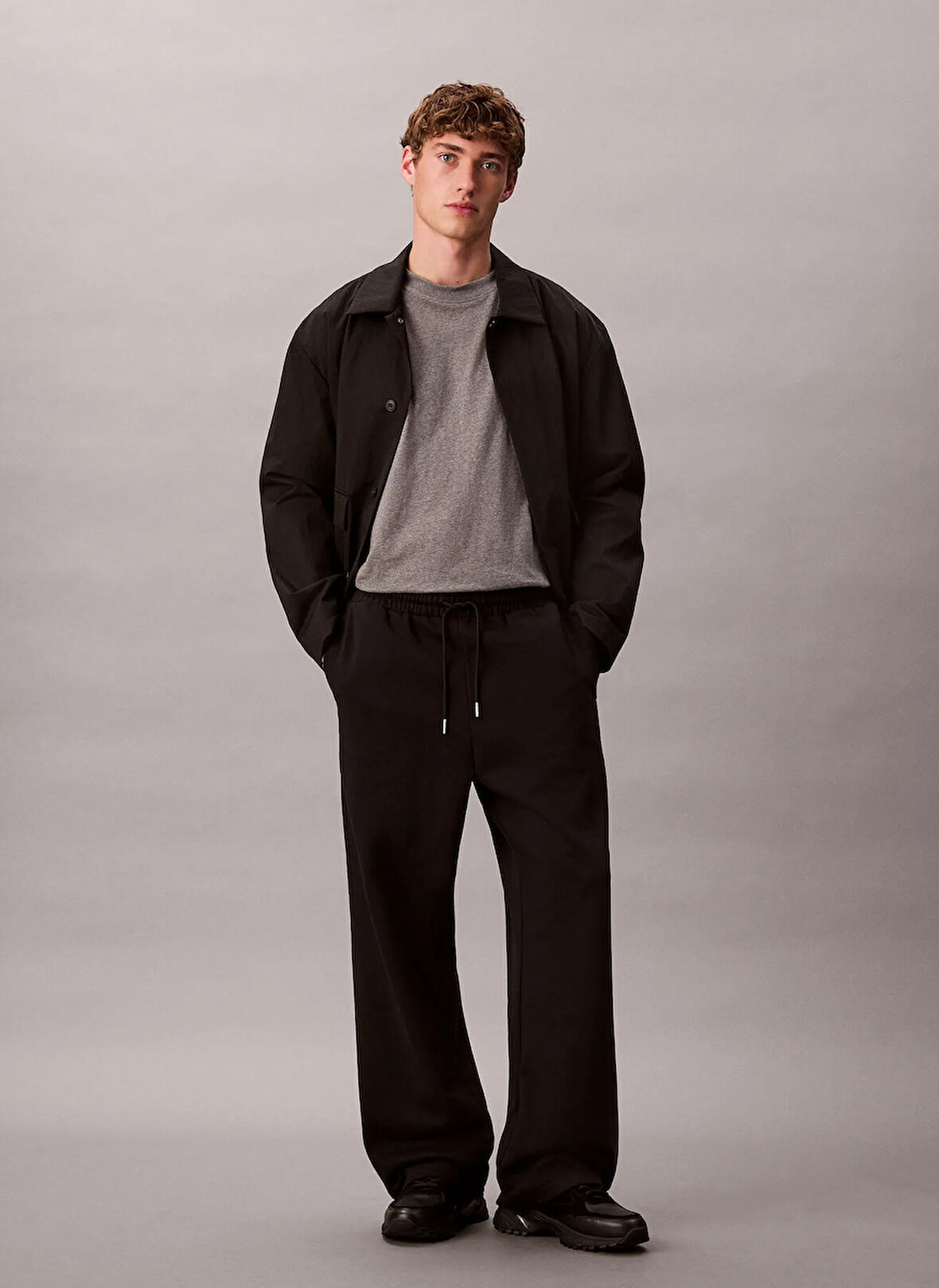 Calvin Klein Normal Bel Normal Siyah Erkek Eşofman Altı LV04LD239GUB1_PREMIUM TERRY CK EMBL