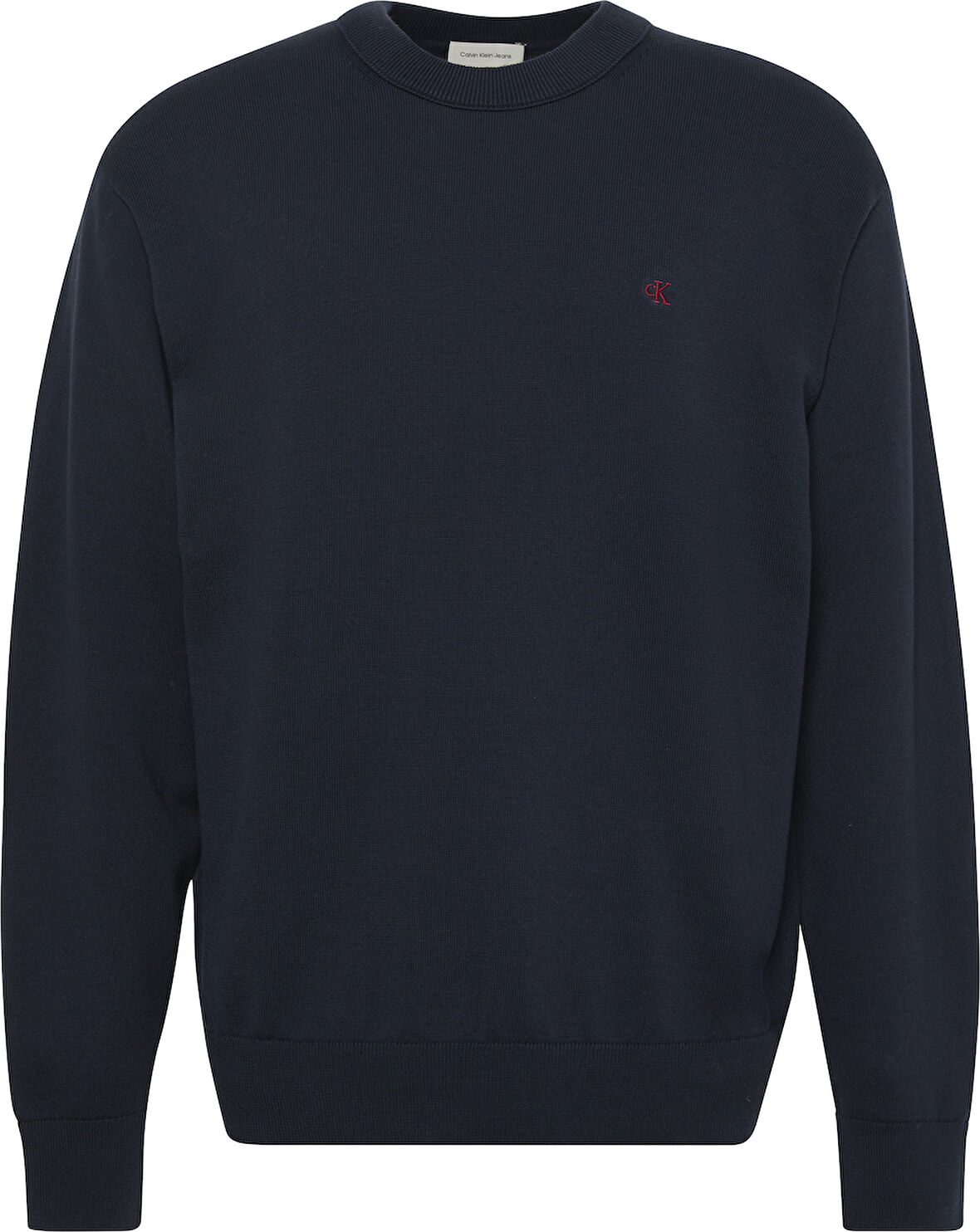 CALVIN KLEIN Erkek Marka Logo Nakışlı Yuvarlak Yaka Şık Görünüşlü Günlük Kullanıma Uygun Lacivert Kazak LV04RC309G CEF