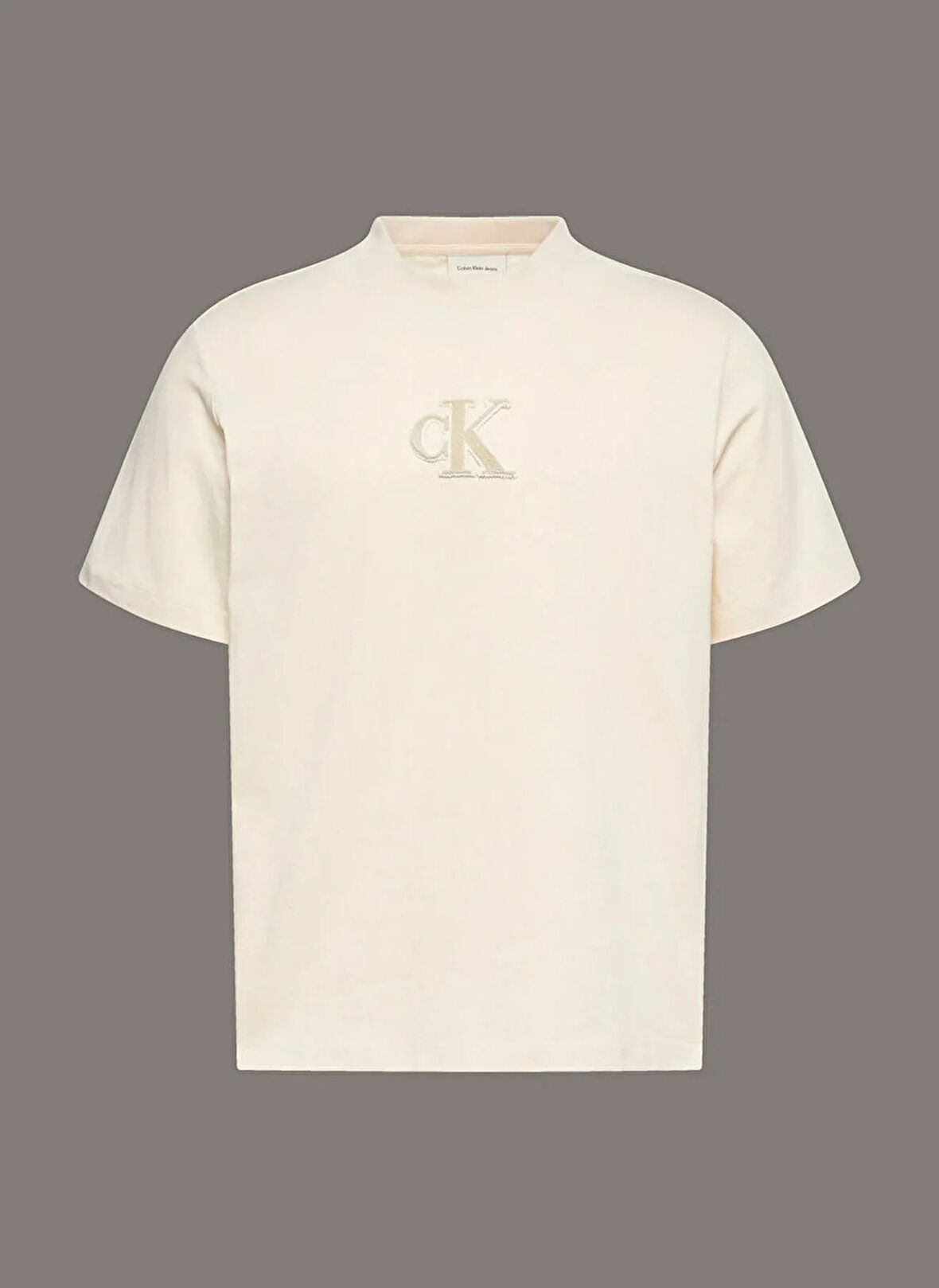 Calvin Klein Jeans Bisiklet Yaka Krem Erkek T-Shirt LV04RD253G67U SS GIFT GIVING 20S EA