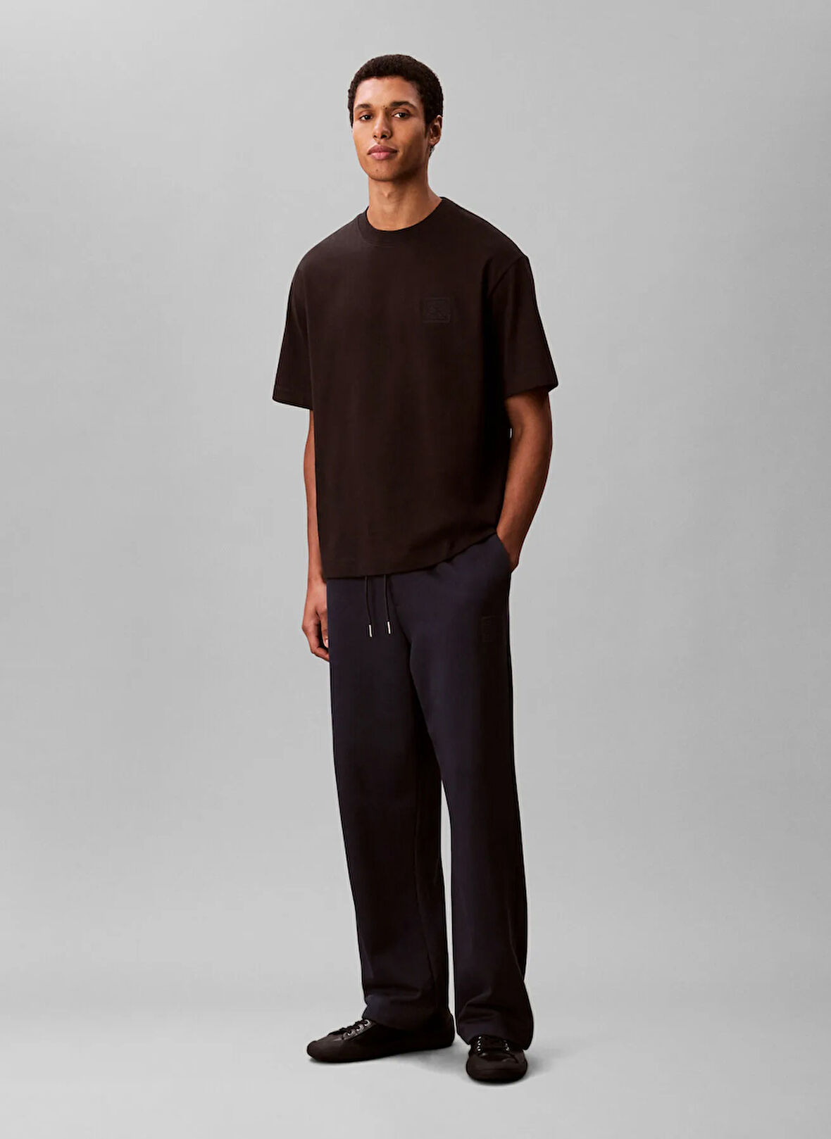Calvin Klein Normal Bel Normal Mavi Erkek Eşofman Altı LV04LD239GCEF_PREMIUM TERRY CK EMBL