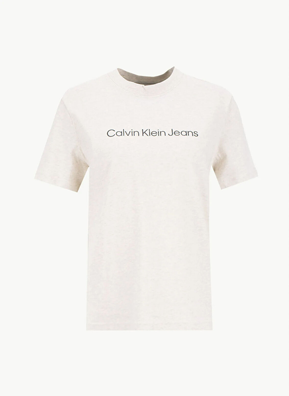 Calvin Klein Jeans Yuvarlak Yaka Baskılı Gri Kadın T-Shirt LV047C912GP4P