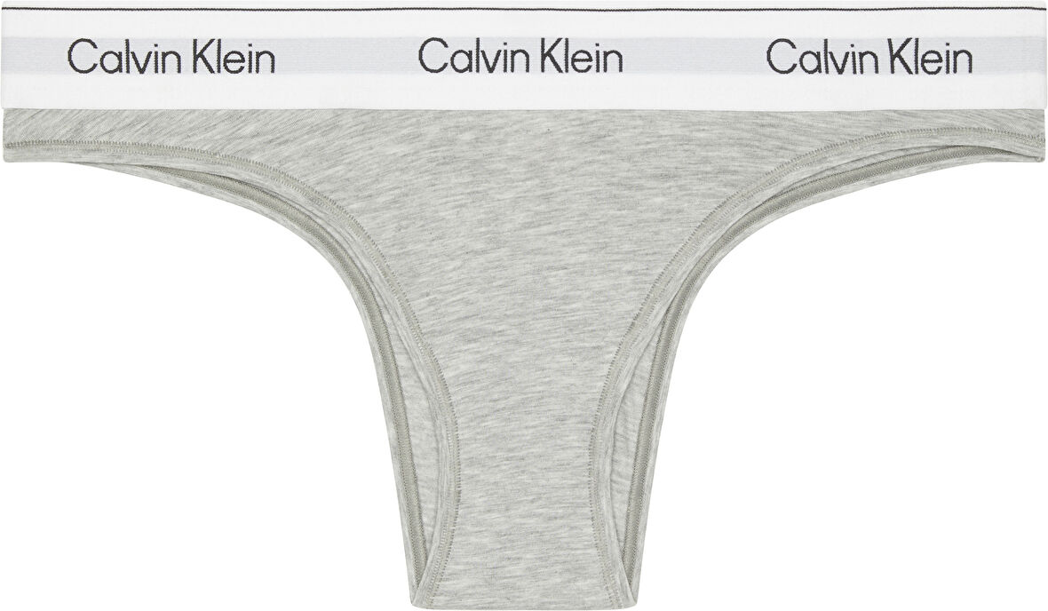 CALVIN KLEIN Kadın Marka Logolu Elastik Bel Bantlı Gri Külot LV00QF8522 P7A
