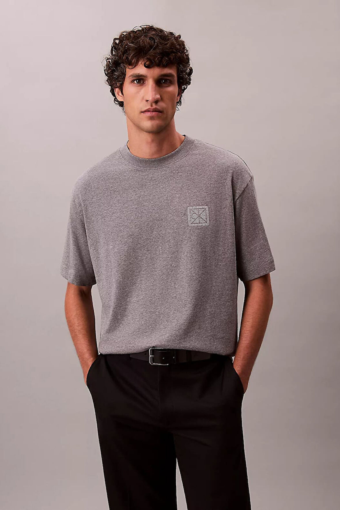 Erkek Regular Fit Amblem Logolu T-Shirt - Gri | S