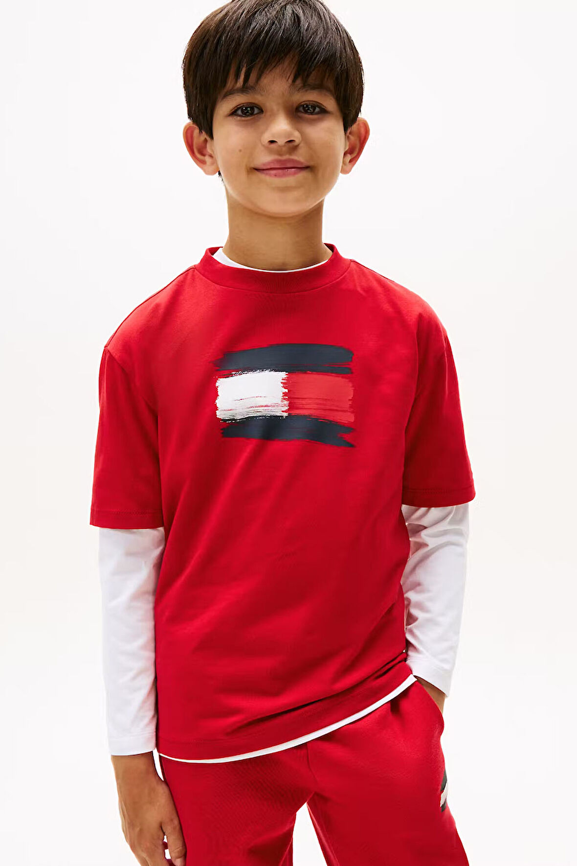 Erkek Çocuk Logo Baskılı Kısa Kollu T-Shirt – Kırmızı | 12 Yaş