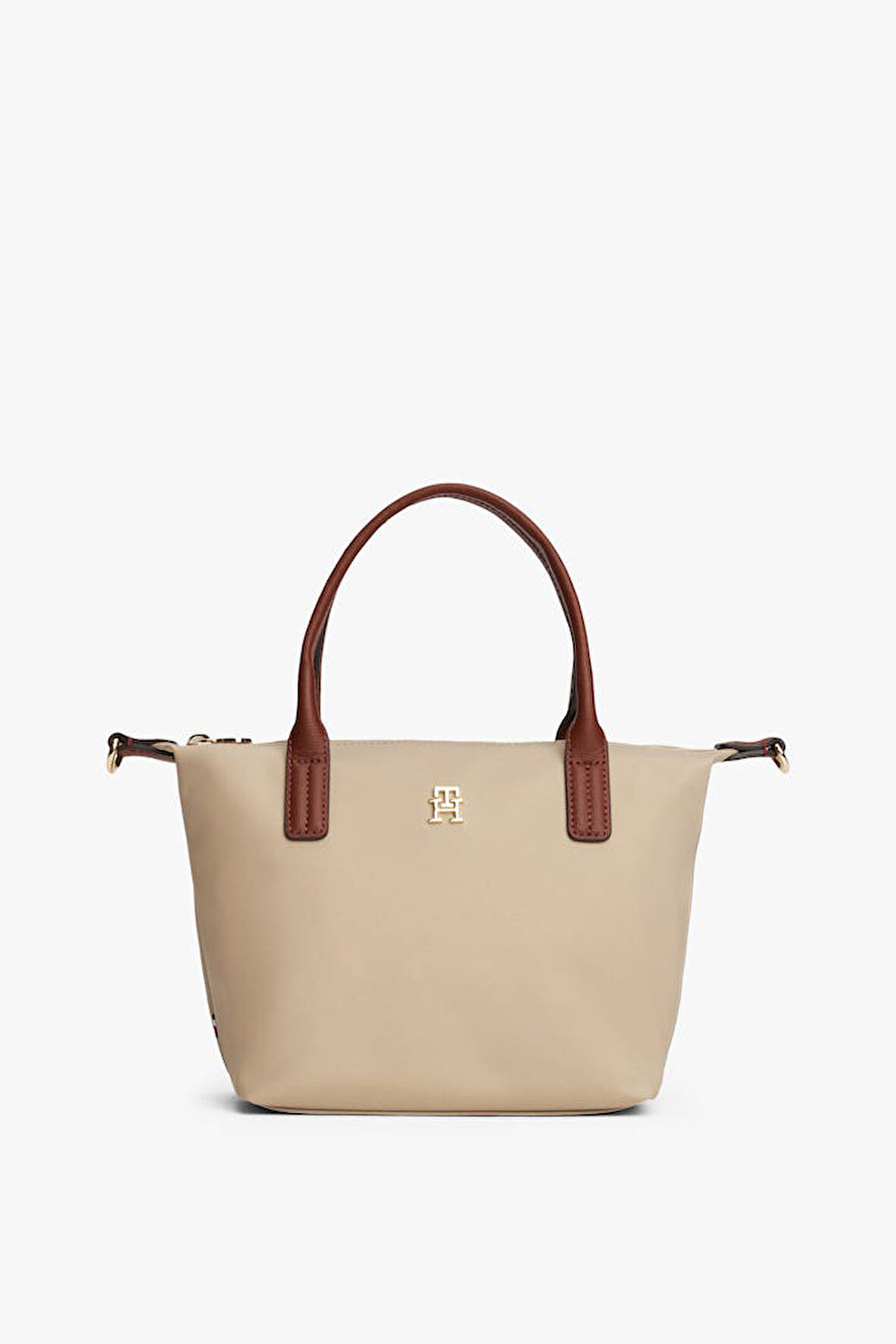 Kadın Popette Metal Amblemli Omuz Çantası - Bej | undefined