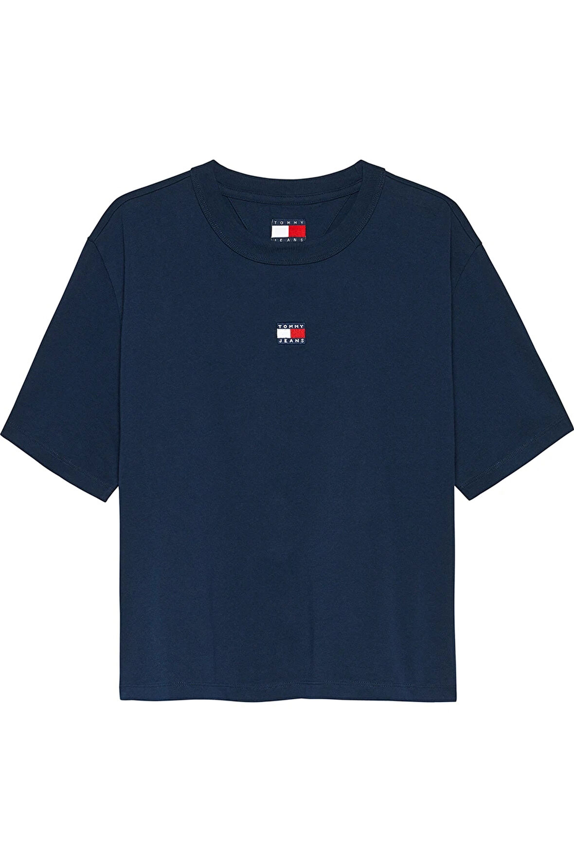 Tommy Jeans Kadın Bol Kesim Armalı Mavi T-shirt DW0DW22202C1G