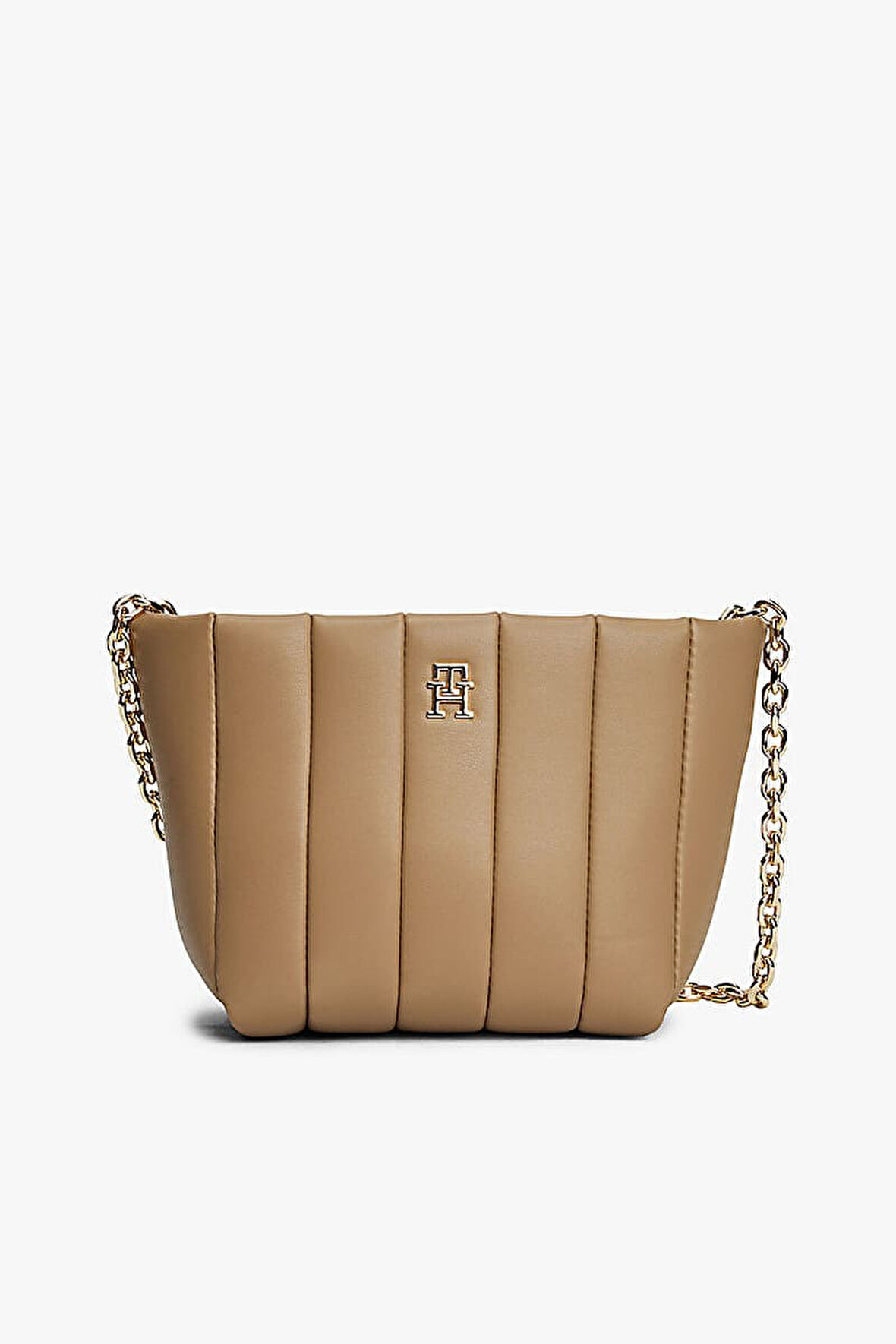 Kadın Grace Dikey Kapitoneli Mini Tote Omuz Çanta - Bej | undefined