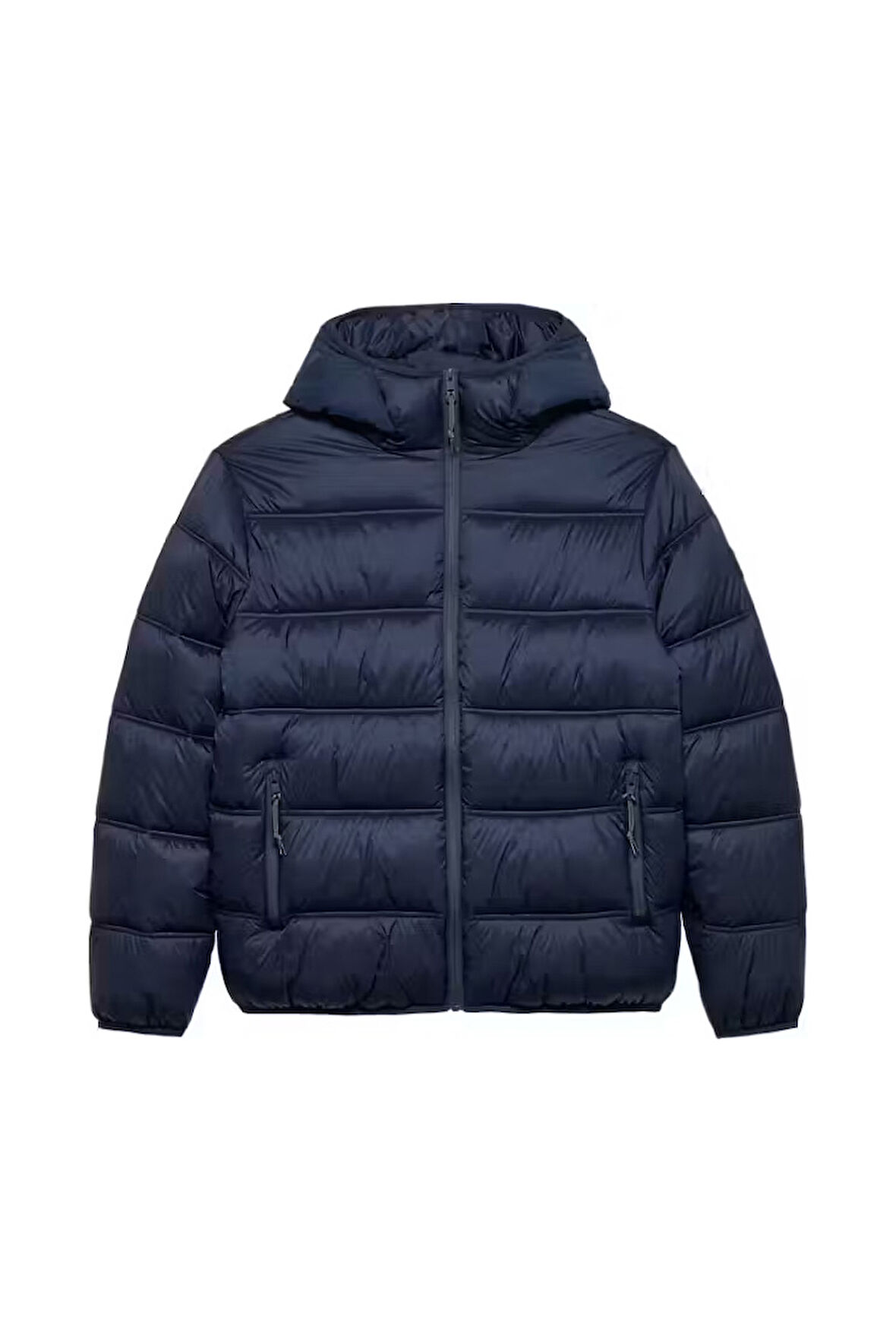 Erkek Kapüşonlu Şişme Mont - Lacivert | S