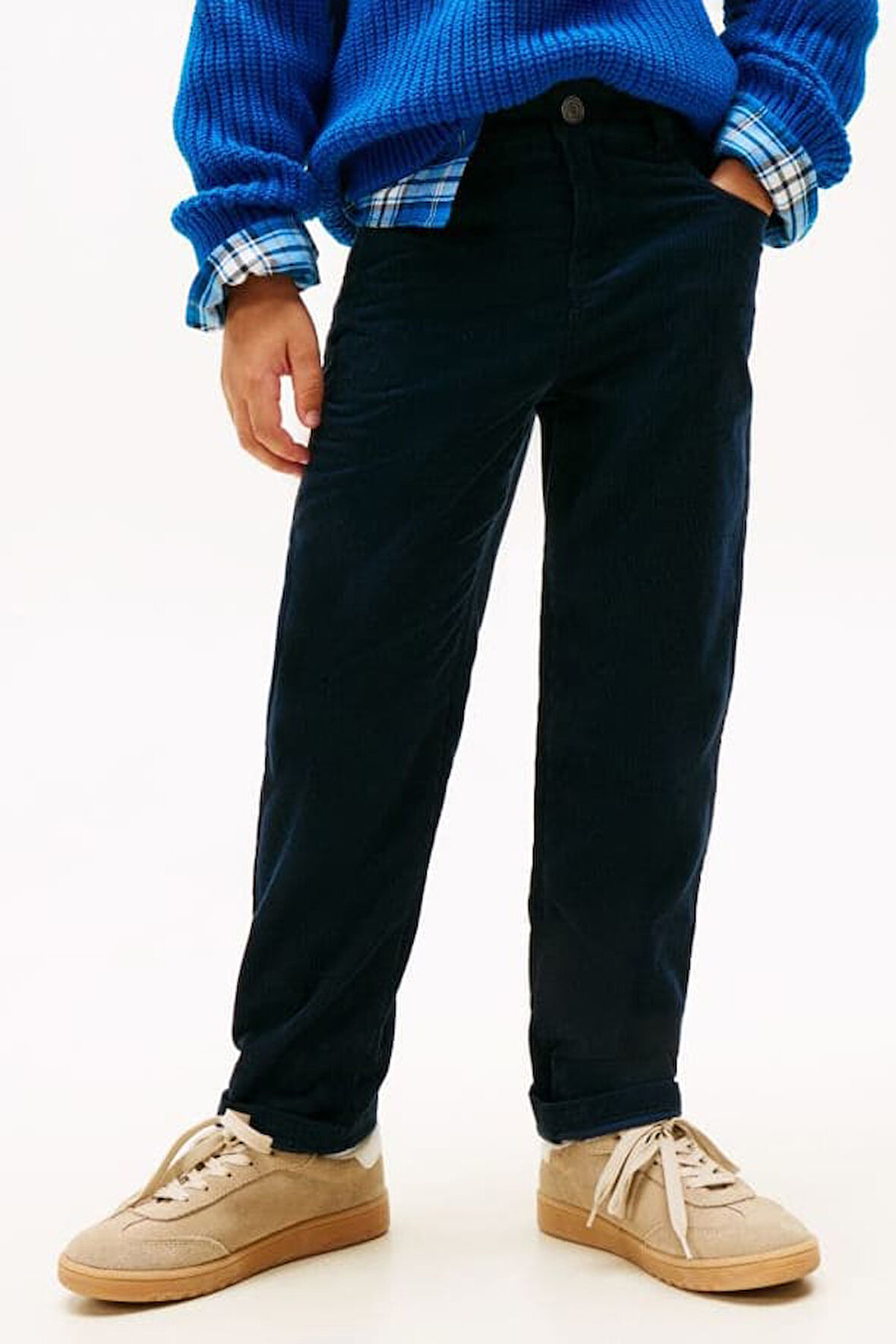 Erkek Çocuk Skater Fit Kadife Pantolon - Lacivert | 8 Yaş