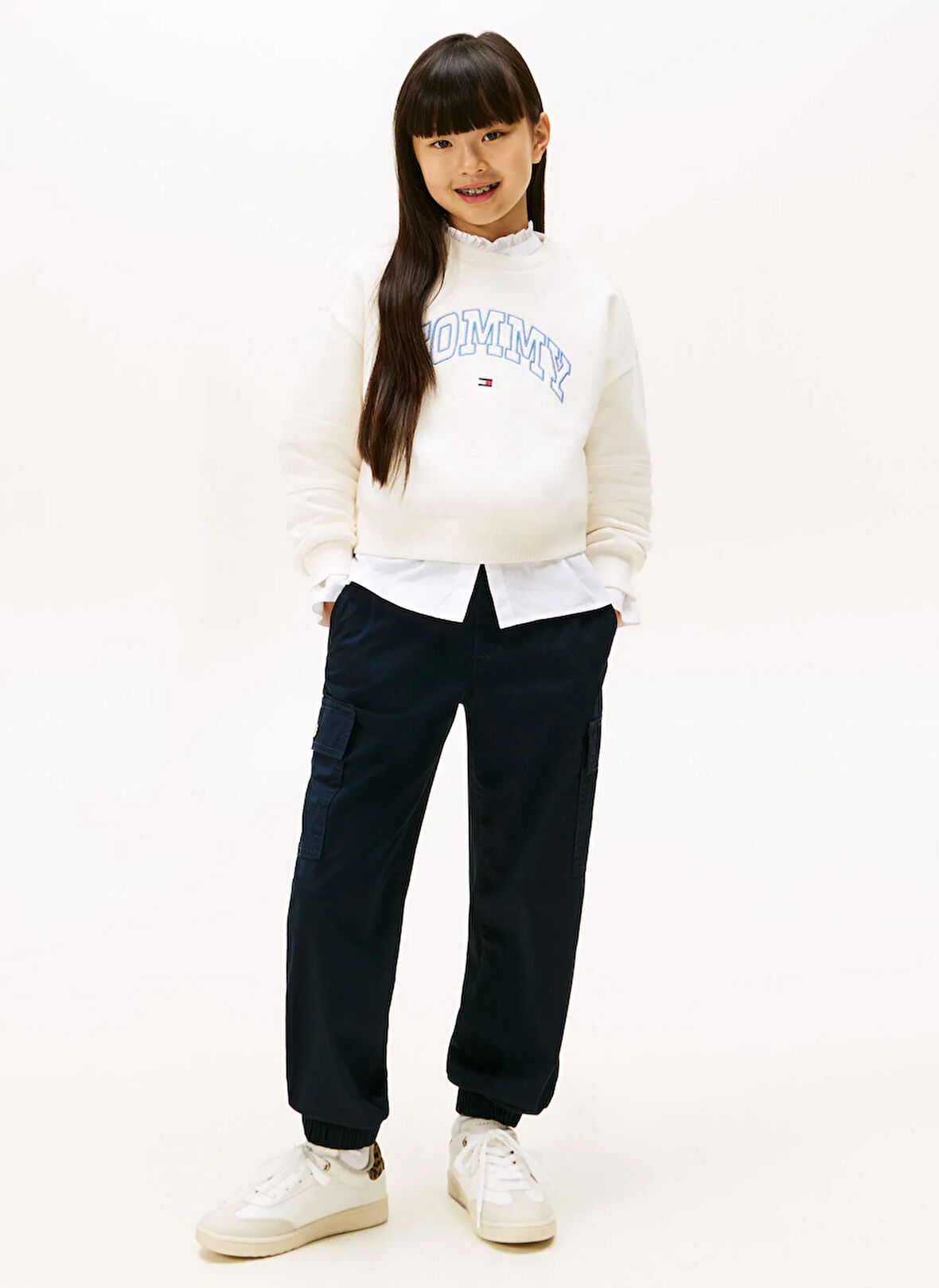 Tommy Hilfiger Baskılı Kız Çocuk Ekru Sweatshırt KG0KG08785YA8