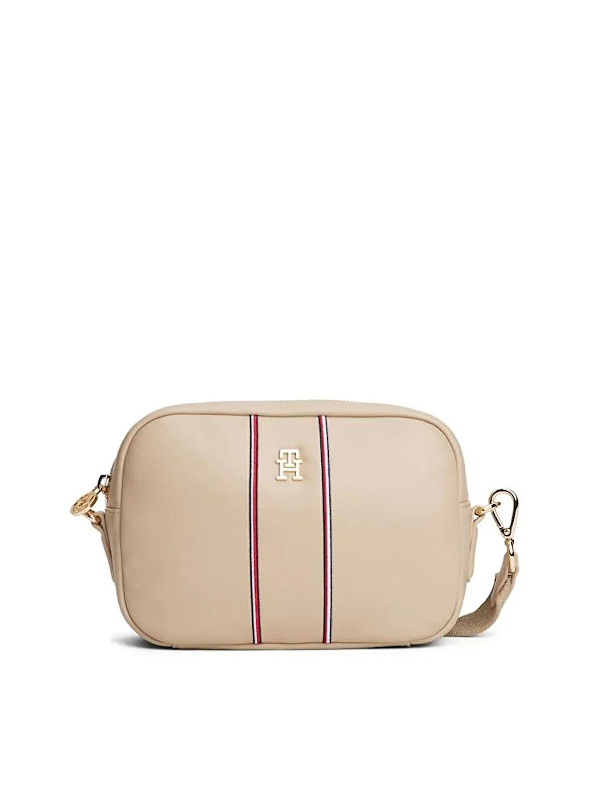 Tommy Hilfiger Popette Soft Kurumsal Kamera Kadın Bej Çanta AW0AW179970F4