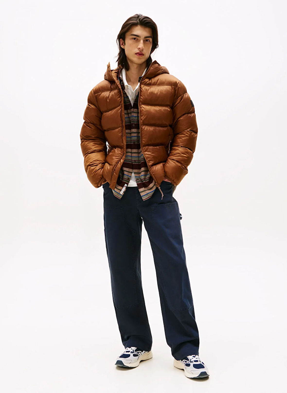 Tommy Jeans Kahve Erkek Mont DM0DM22044GVP TJM HOODED LOGO PUFFE