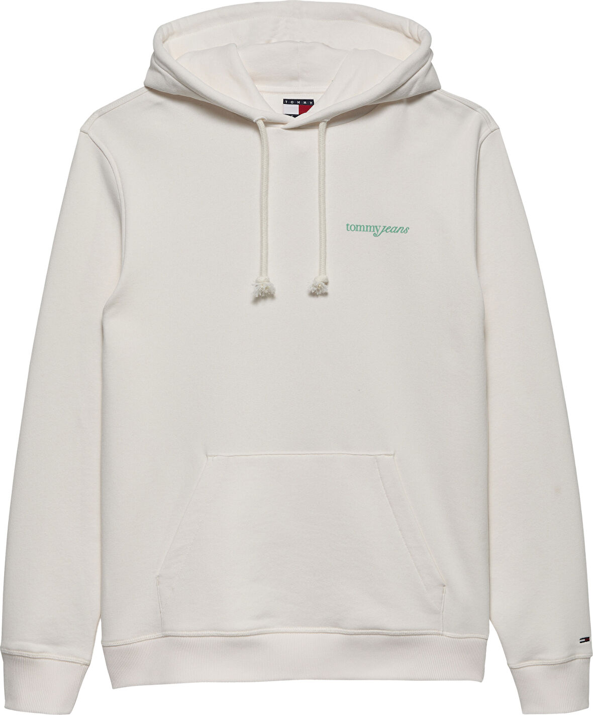 TJM REG BLUR SCRPT BCK HOOD EXT Erkek Beyaz Kazak - DM0DM22112