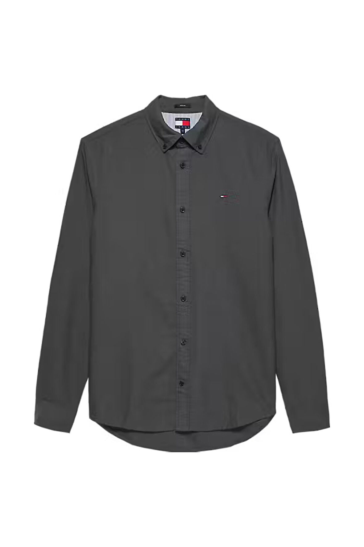 Erkek Regular Fit Düğmeli Yaka Oxford Gömlek - Siyah | L