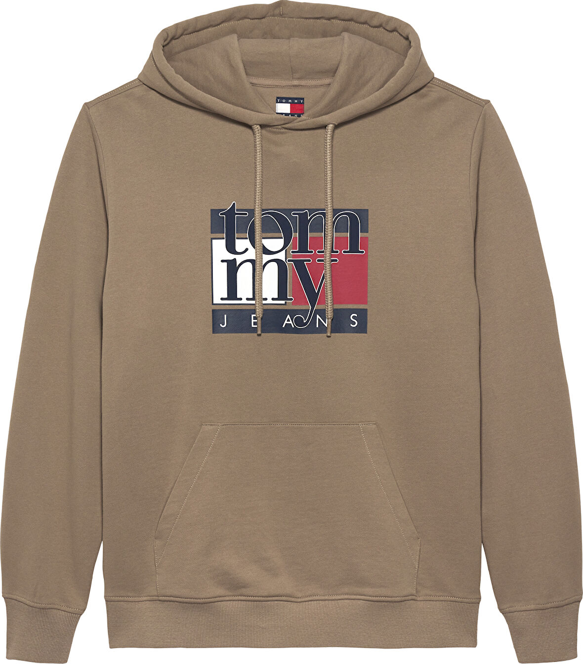 TOMMY HILFIGER Erkek Marka Logolu Kapüşonlu Şık Görünüşlü Bej Sweatshirt DM0DM22092 AFE