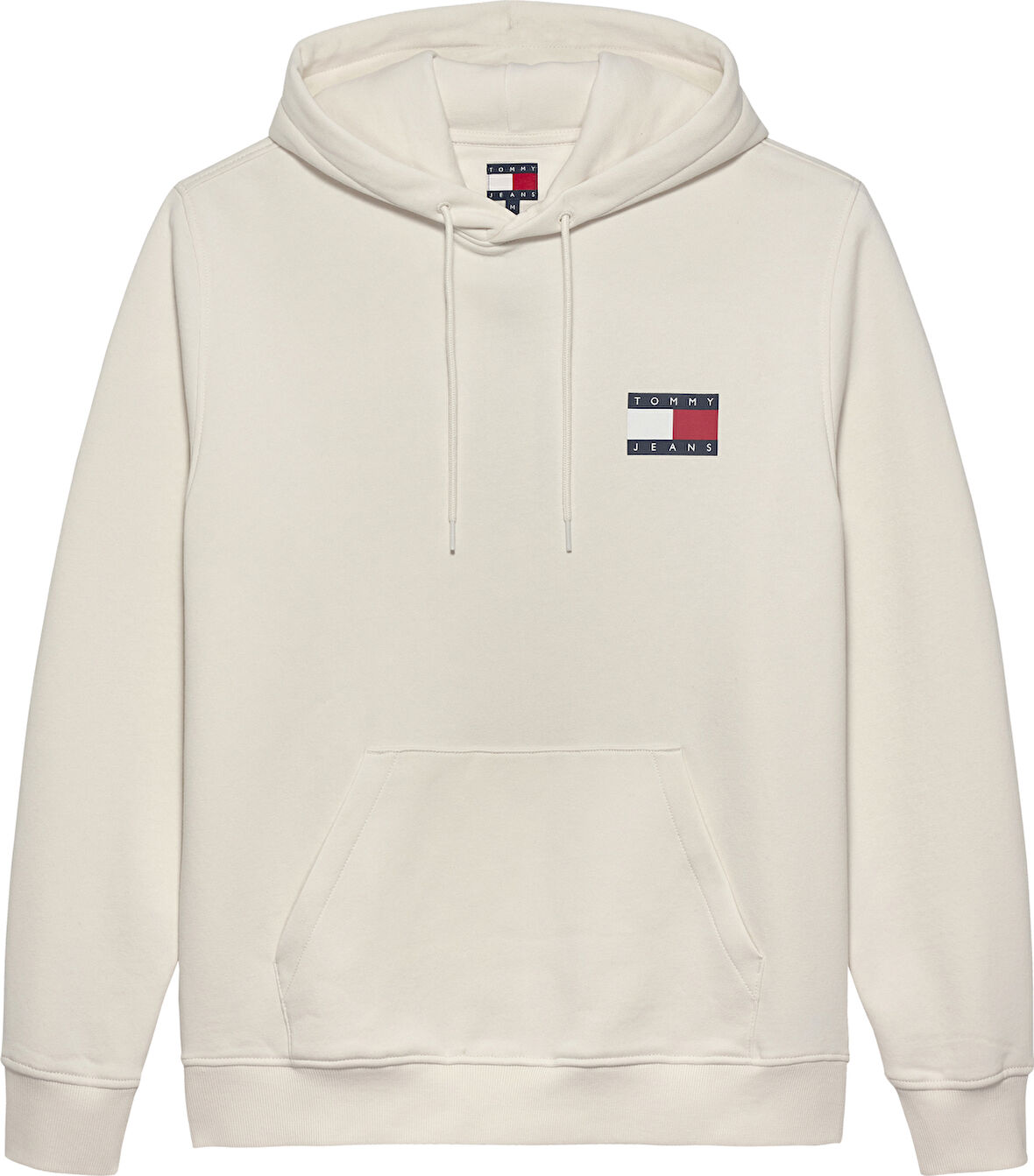 TOMMY HILFIGER Erkek Marka Logolu Kapüşonlu  Organik Pamuklu Kanguru Ceplli Günlük Kullanıma Uygun BBeyazZ Sweatshirt DM0DM20738 YBH