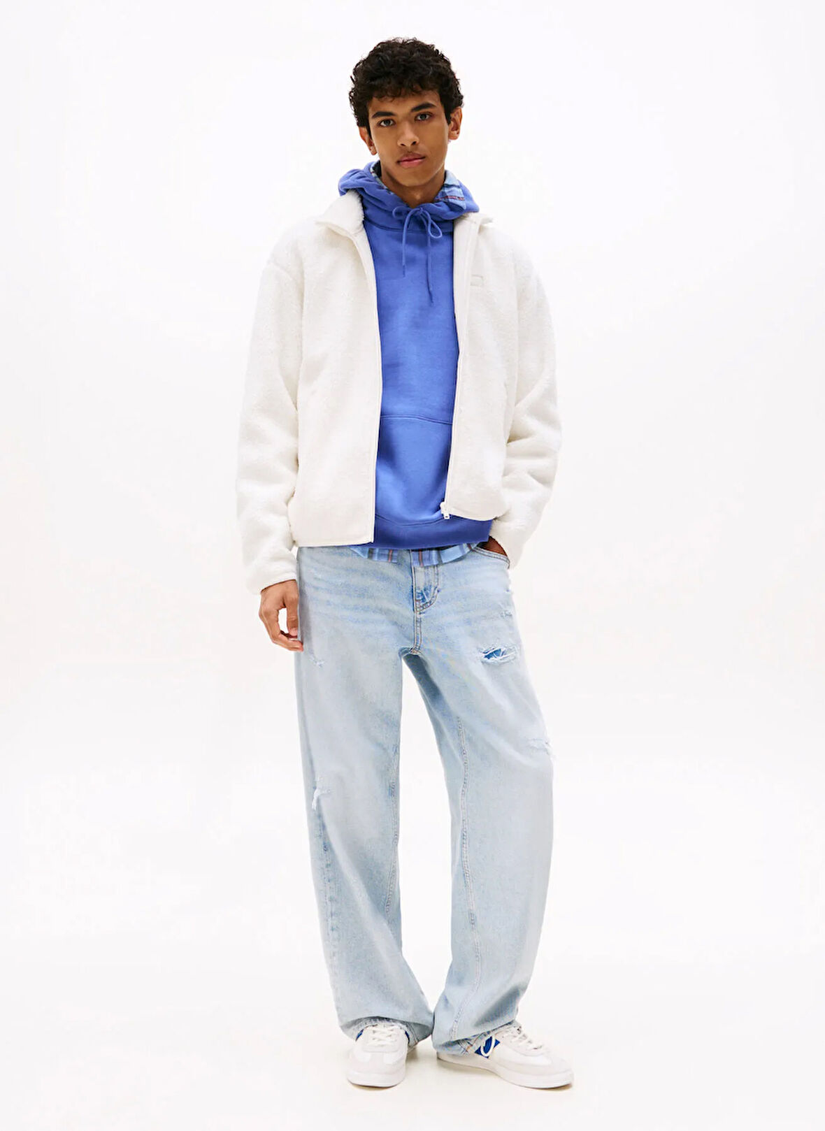 Tommy Jeans Ekru Erkek Sweatmont DM0DM22078YBH TJM RLX BADGE FZ TEDD