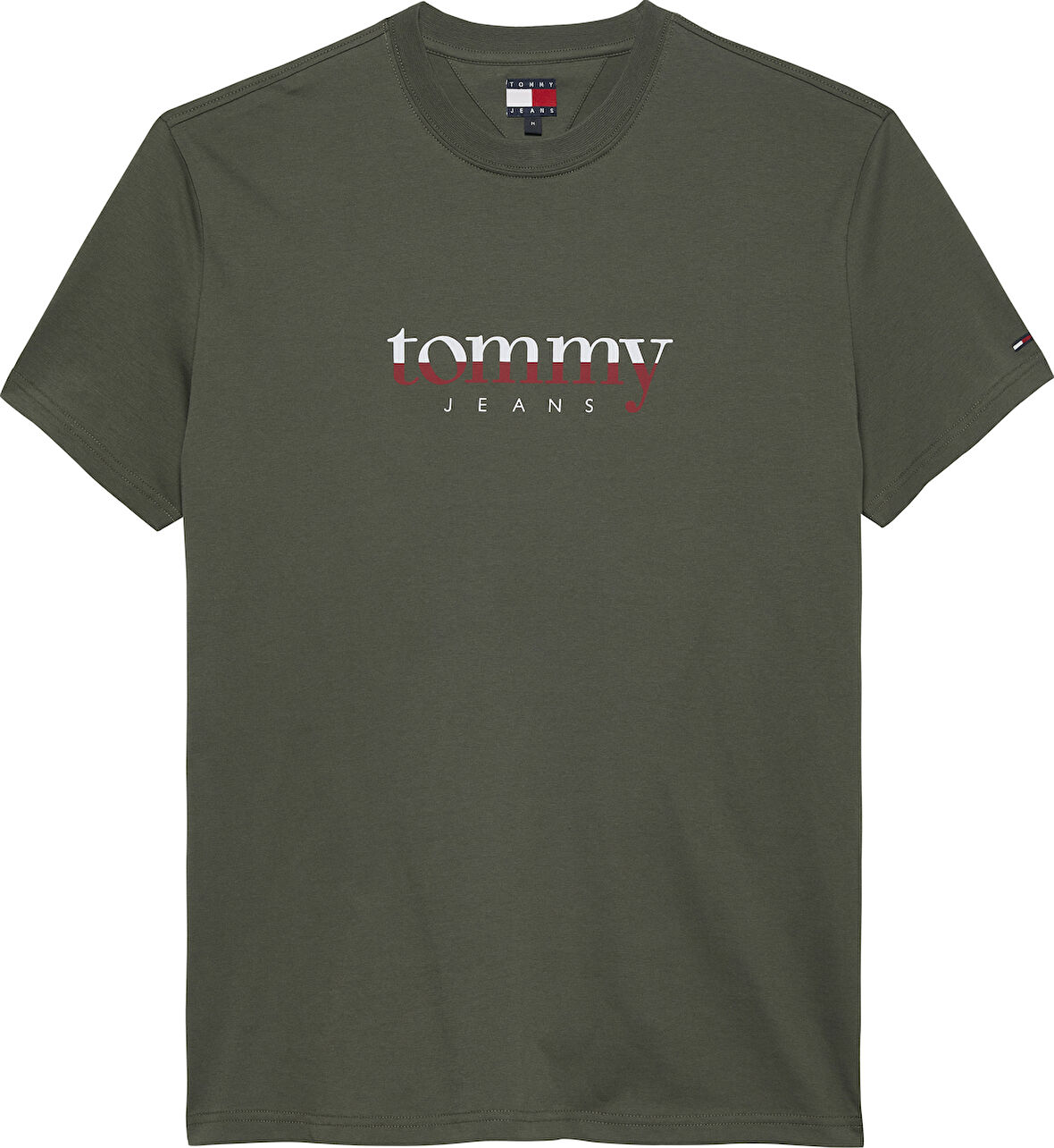 TOMMY HILFIGER Erkek Marka Logolu Bisiklet Yakalı Pamuklu Yeşil T-Shirt DM0DM21978 MRH