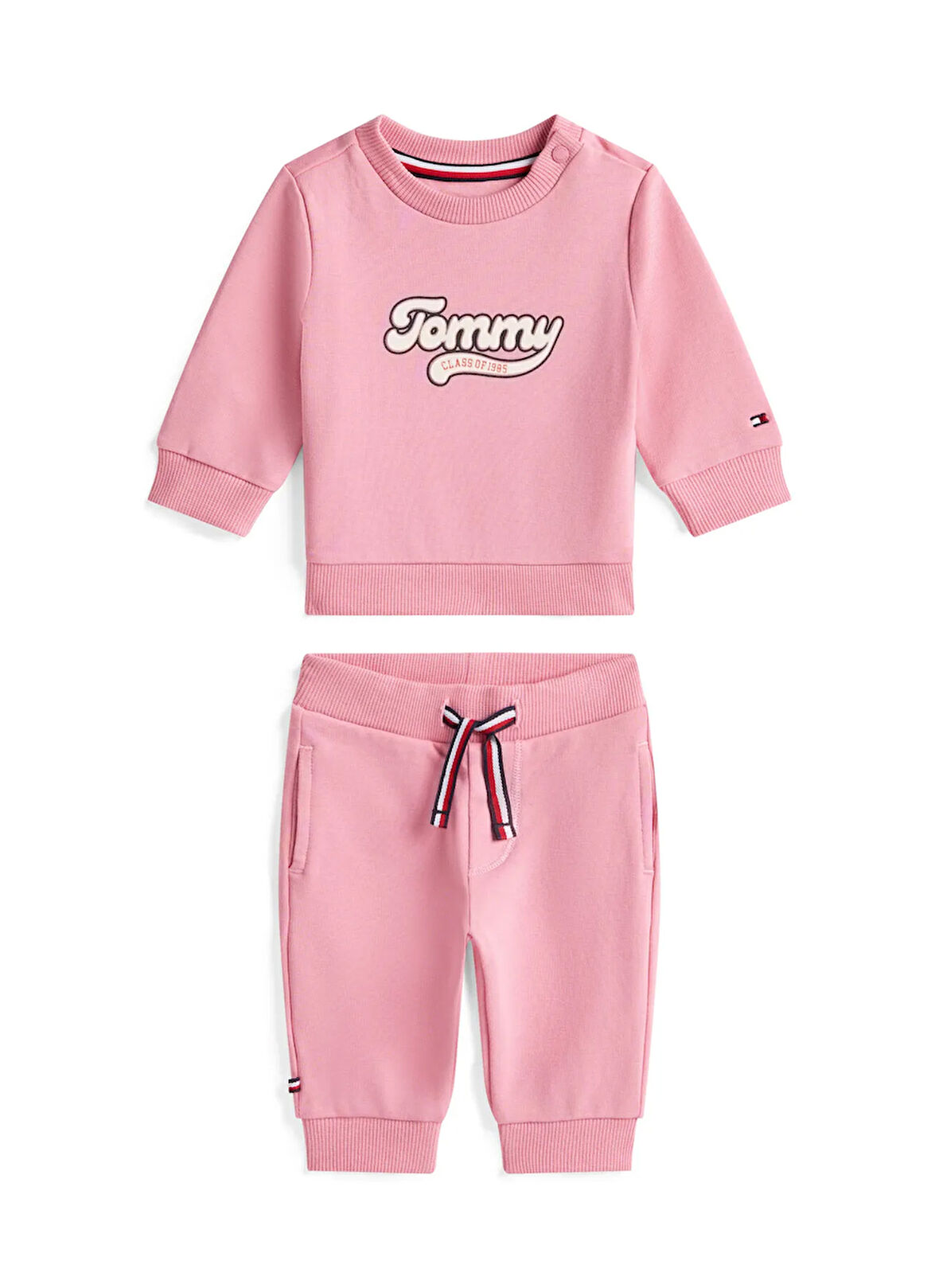 Tommy Hilfiger Baskılı Pembe Bebek Eşofman Takımı KN0KN02109THC