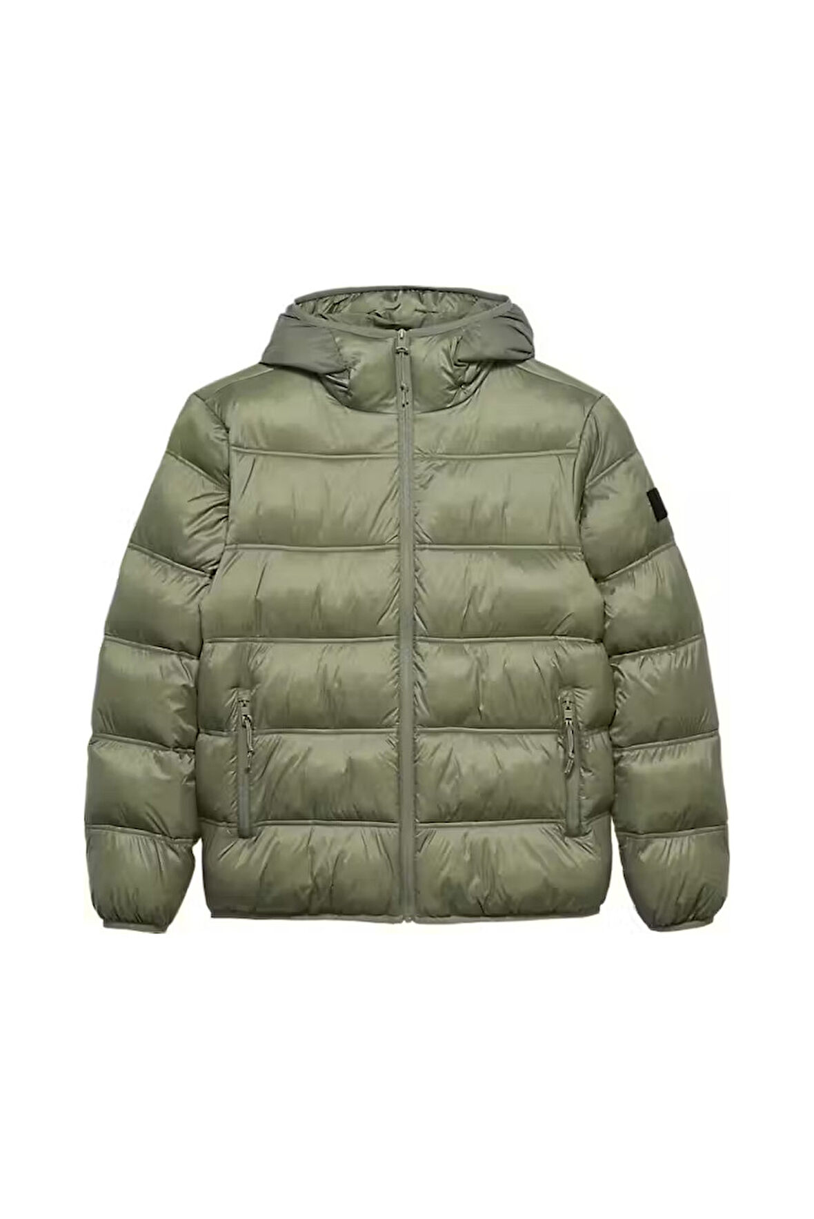 Erkek Kapüşonlu Şişme Mont - Haki | XS