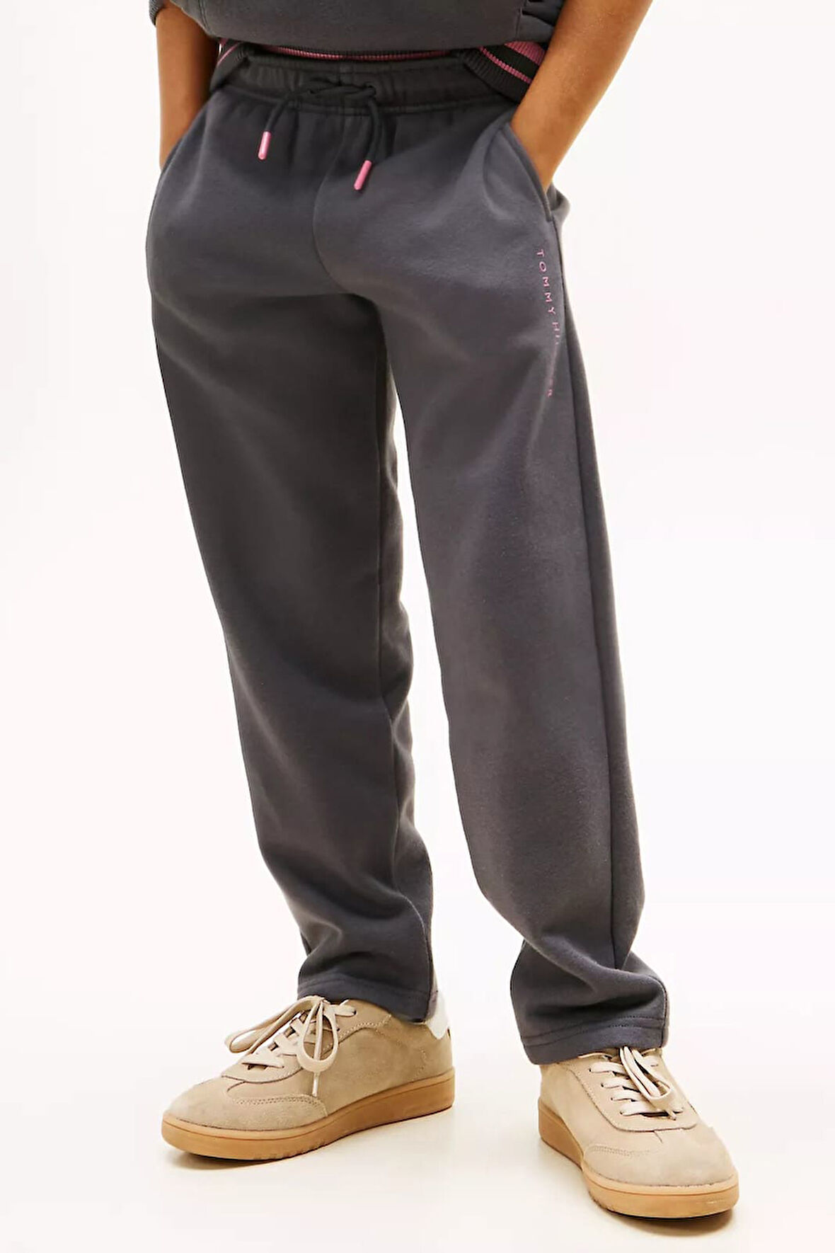 Kız Çocuk Beli Bağcıklı Yazı Logolu Eşofman Altı - Antrasit | 14 Yaş