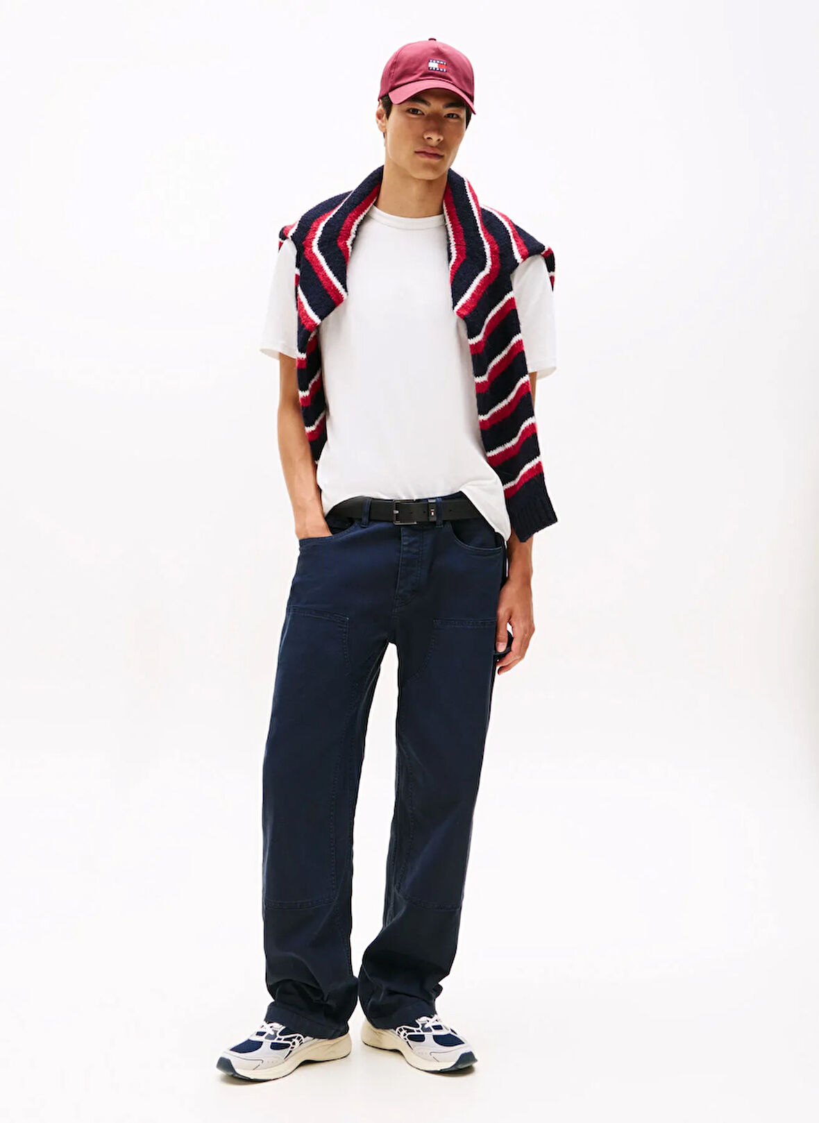 Tommy Jeans Bisiklet Yaka Düz Beyaz Erkek T-Shirt DM0DM21986YBL TJM RLX CREST PLAY TE