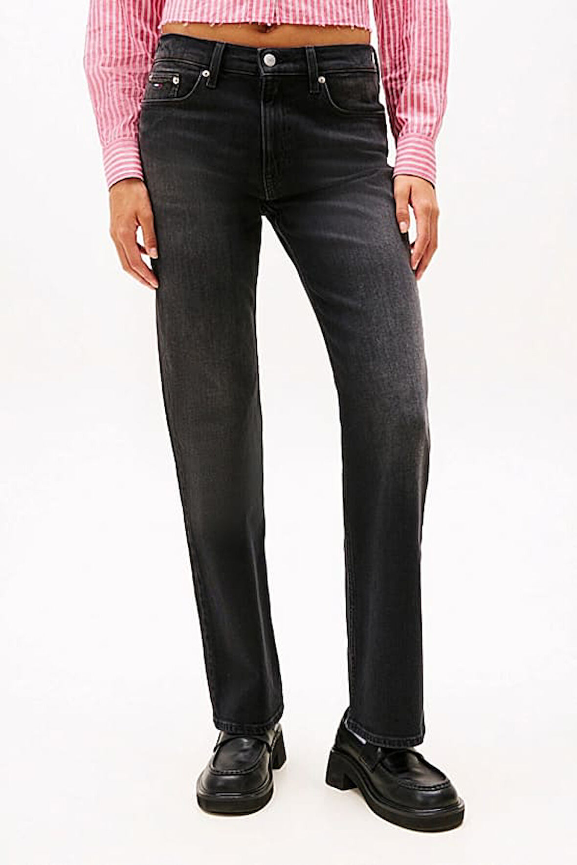 Kadın Orta Yüksel Bel Bootcut Fit Jean Pantolon - Siyah | 30/30