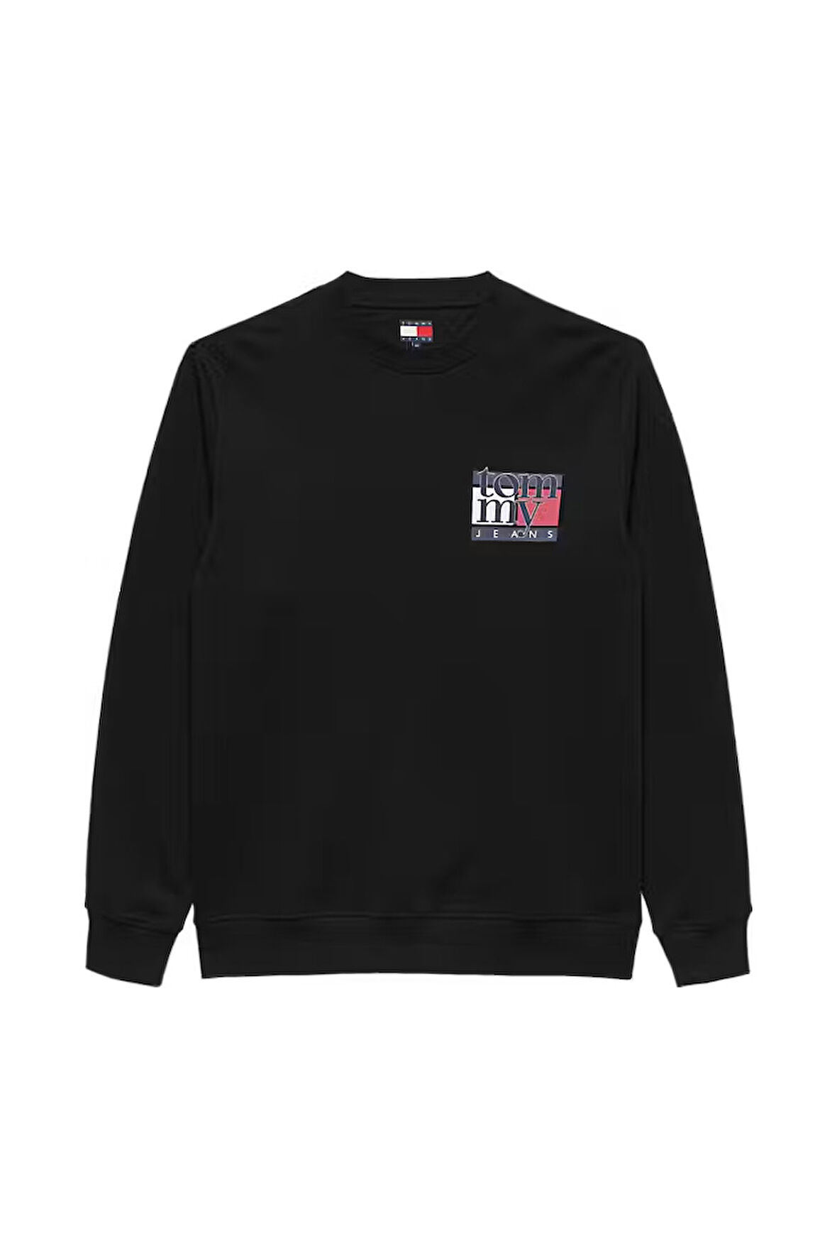 Erkek Logo Baskılı Bisiklet Yaka Sweatshirt - Siyah | S