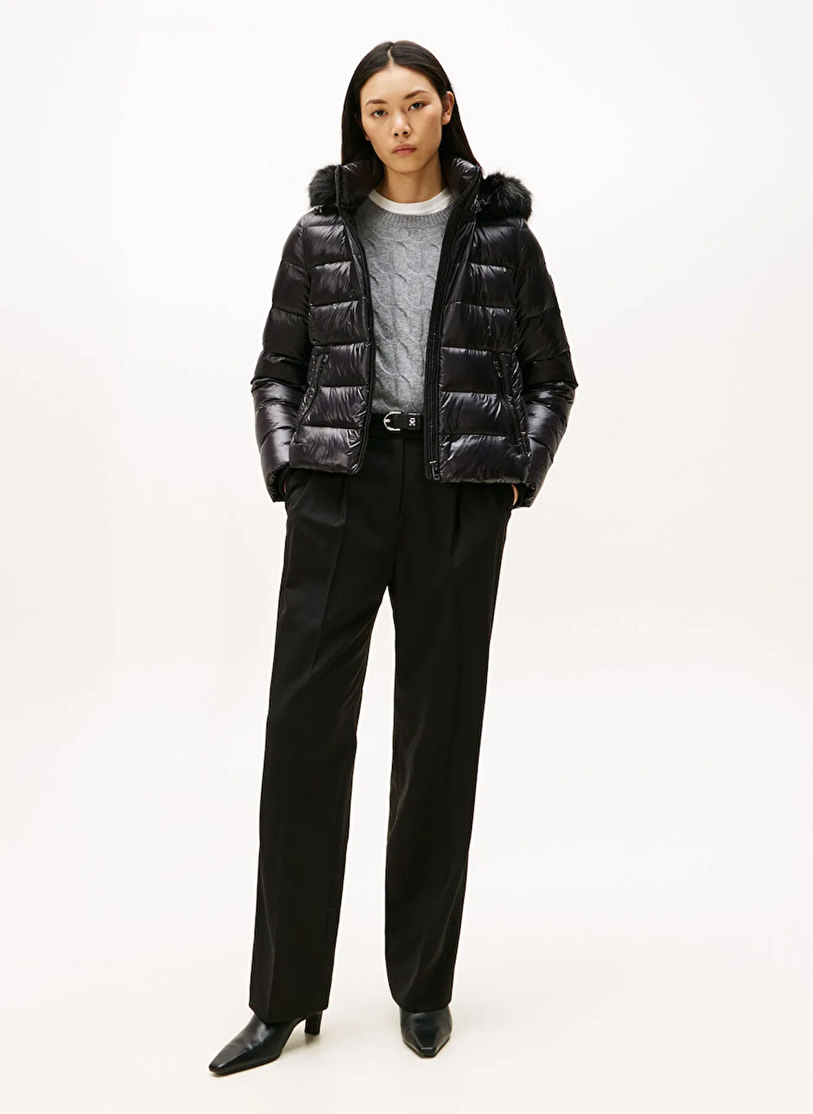 Tommy Hilfiger Standart Siyah Kadın Ceket WW0WW47354BDS