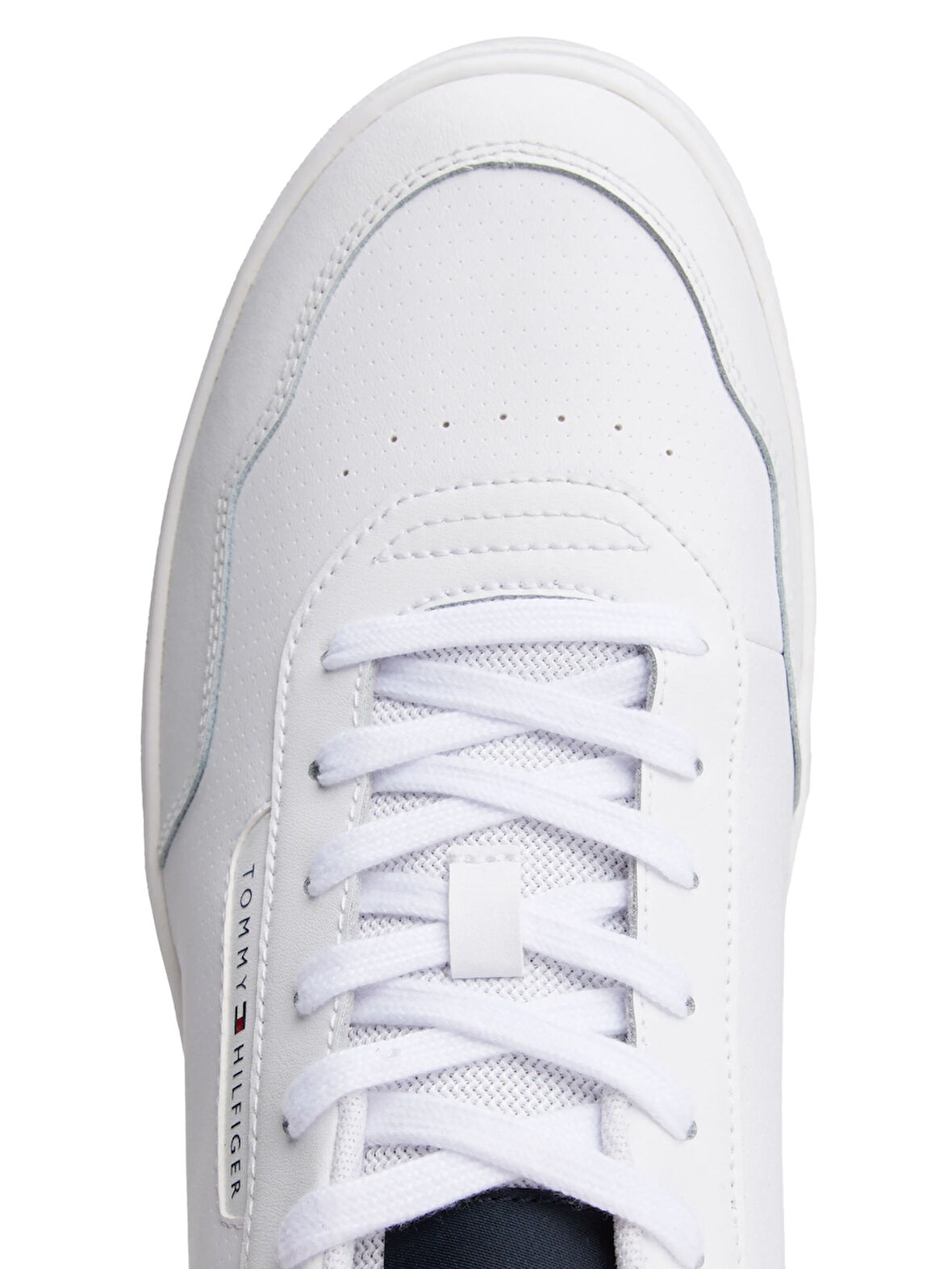 Tommy Hilfiger Lacivert - Beyaz - Kırmızı Erkek Sneaker TH BASKET CORE LTH
