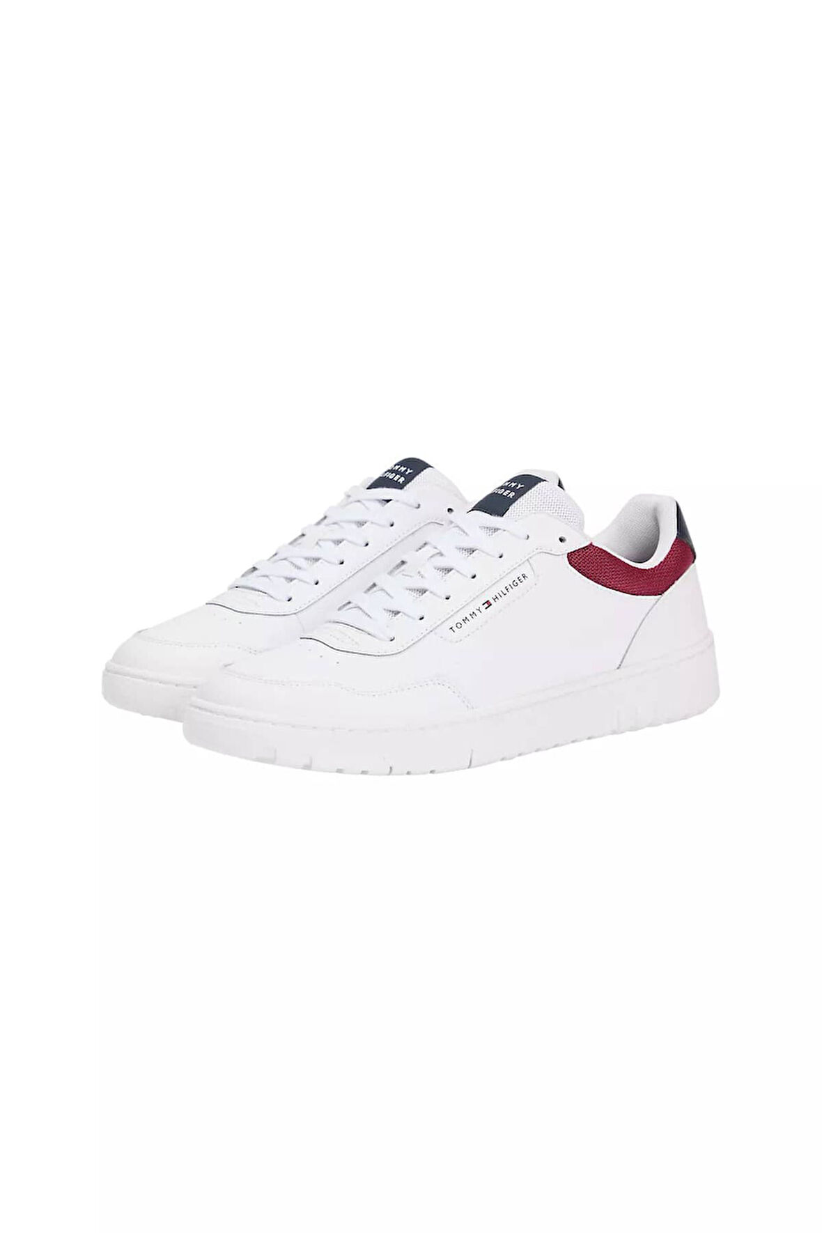 Erkek Renkli Panelli Deri Basketbol Stili Sneaker - Beyaz | 43