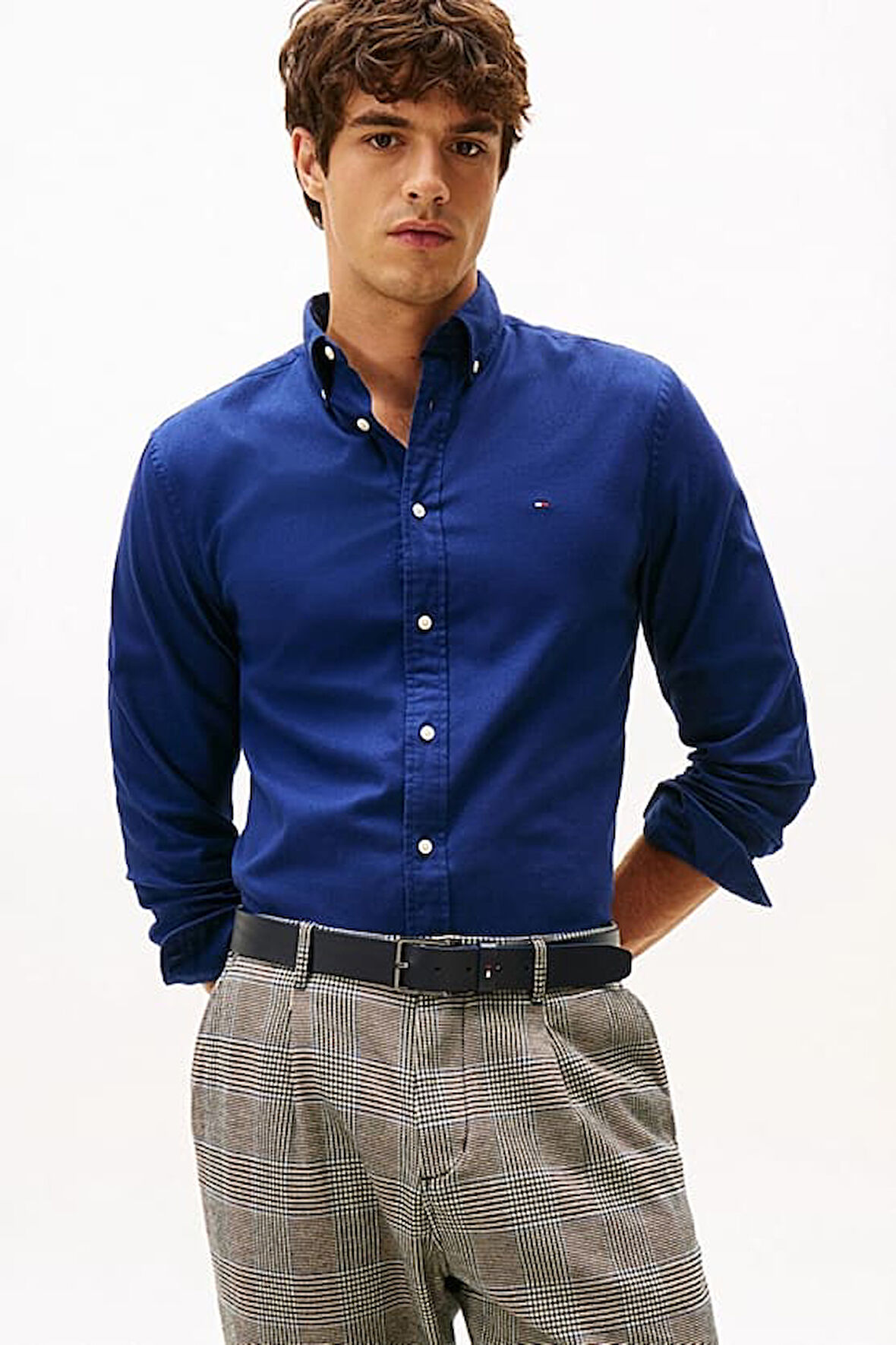 Erkek Flex Flannel Regular Fit Gömlek - Mavi | XS