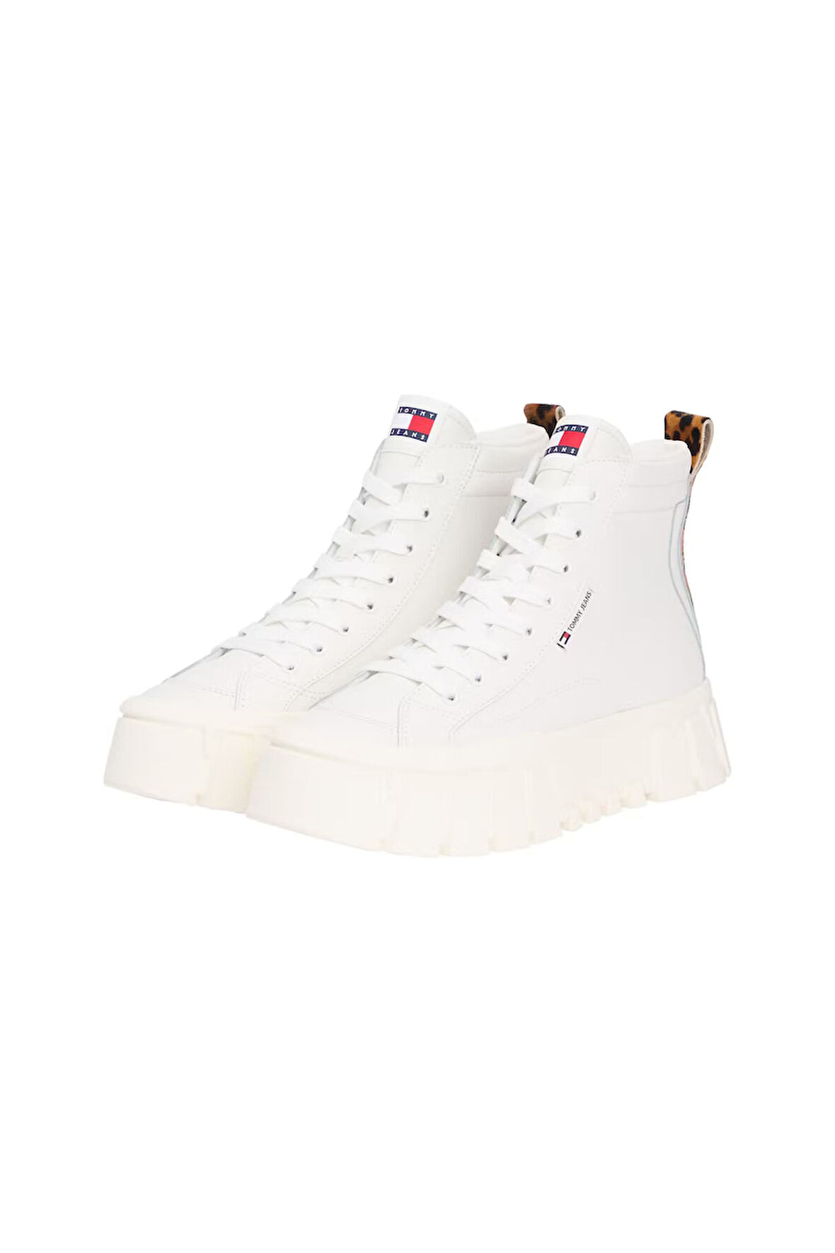 Kadın Leopar Detaylı Platform Tabanlı Bilekli Sneaker - Ekru | 40