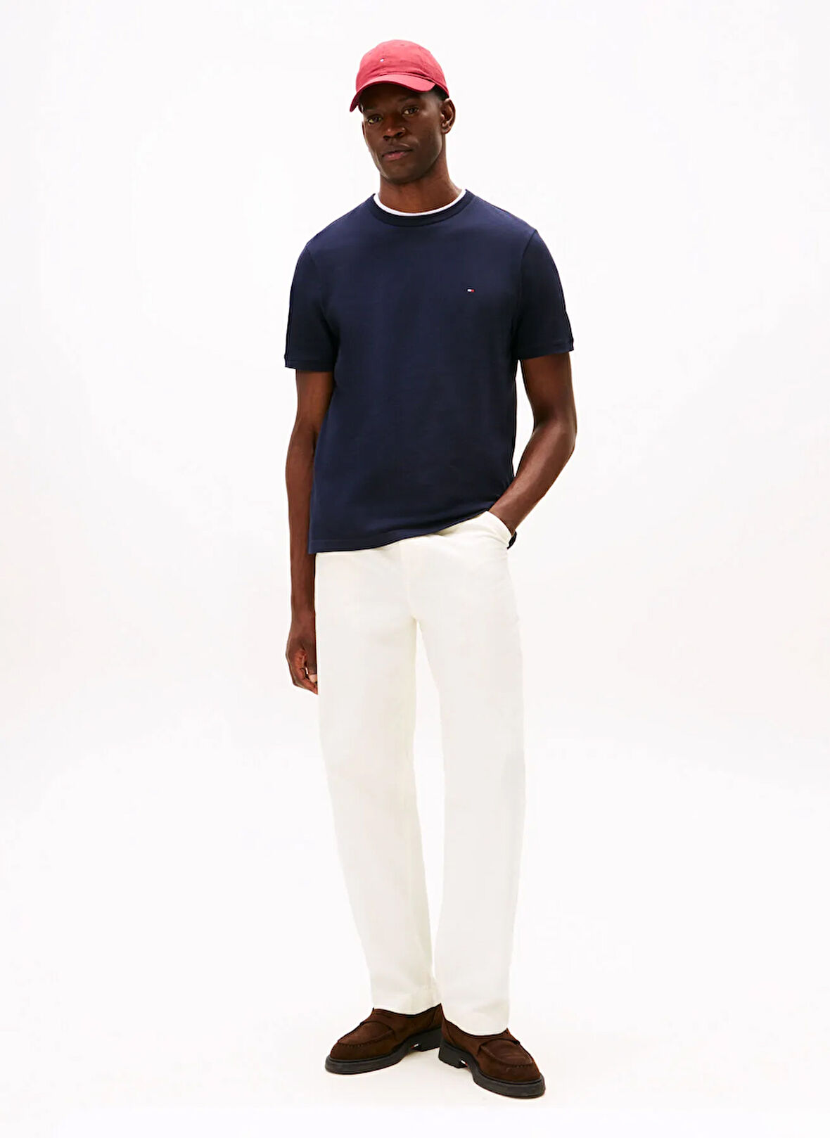 Tommy Hilfiger Bisiklet Yaka Mavi Erkek T-Shirt MW0MW41498DW5_RWB PIQUE TEE