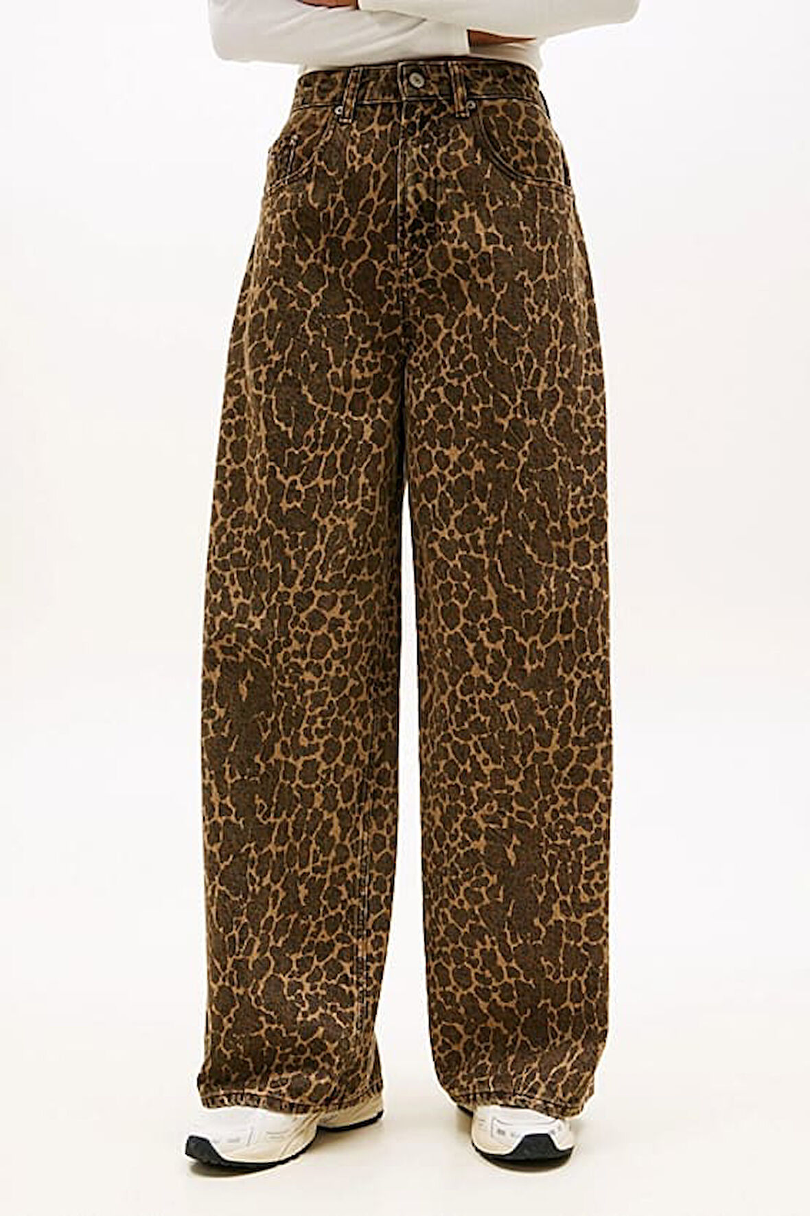 Kadın Charlie Loose Wide Leg Leopar Desenli Jean Pantolon - Çok Renkli | 29/30
