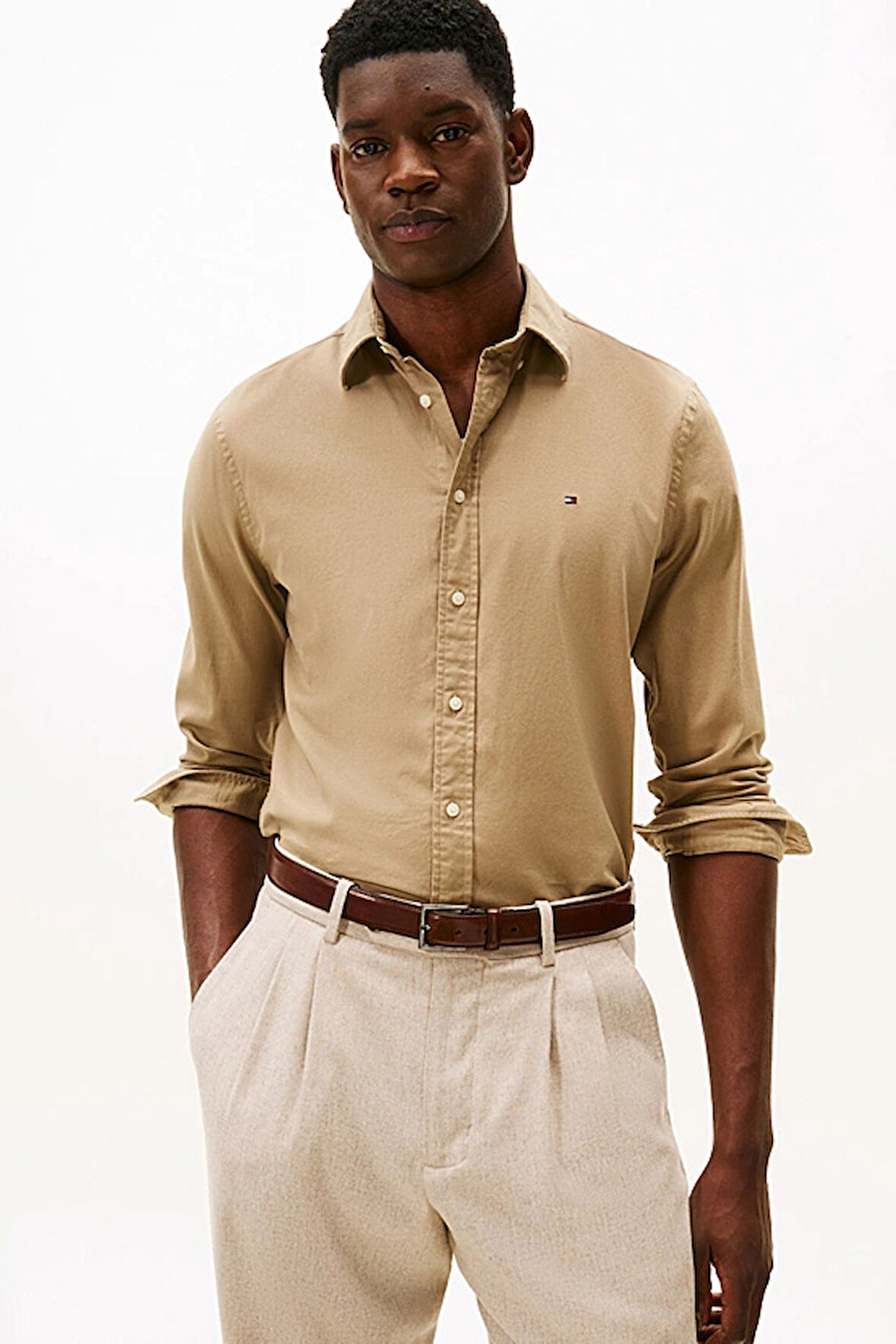 Erkek Regular Fit Flex Teknolojili Flanel Gömlek - Bej | L