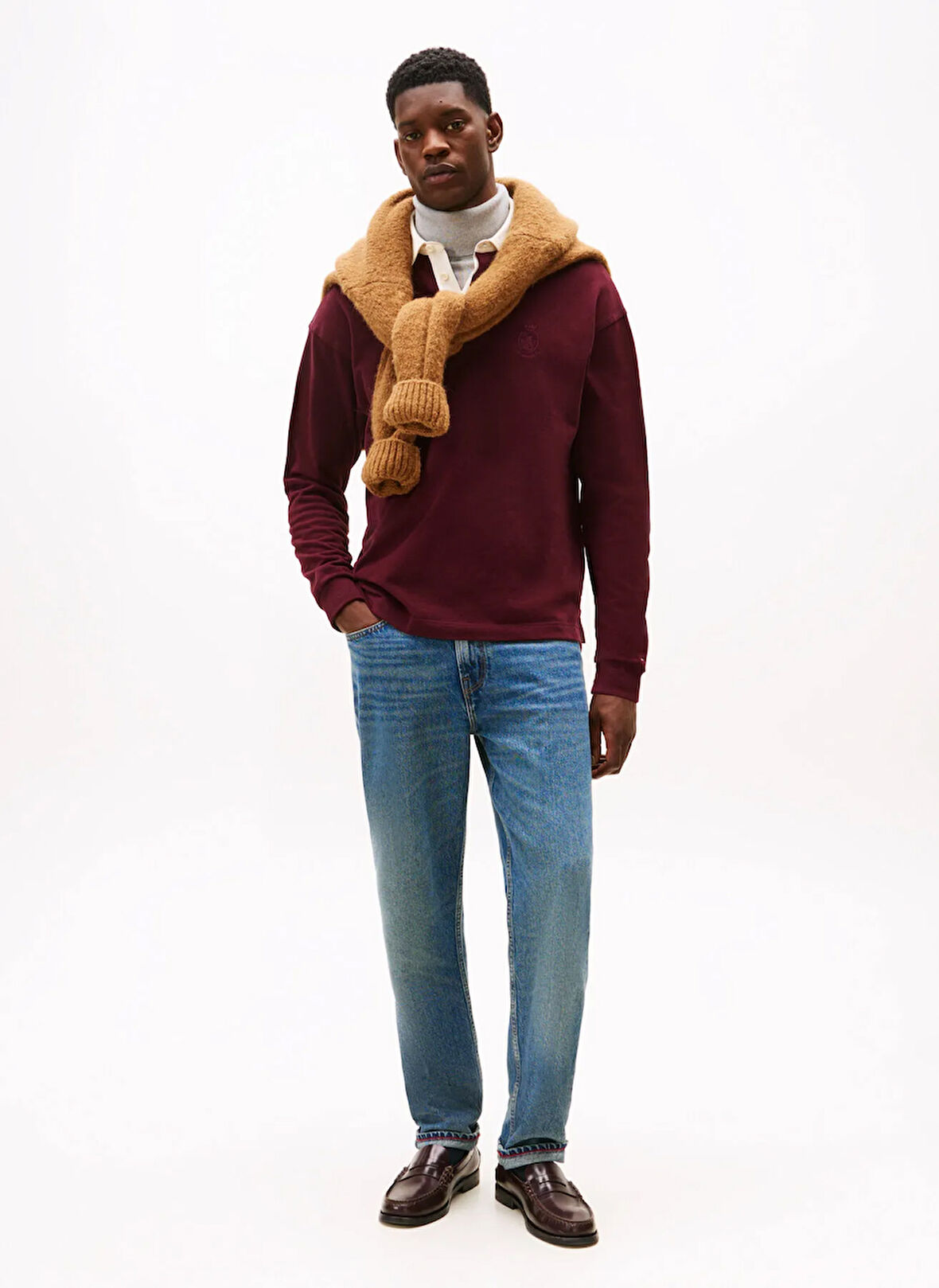 Tommy Hilfiger Bisiklet Yaka Kırmızı Erkek Sweatshırt MW0MW40866XIH_PEACHED CREST SOLID R