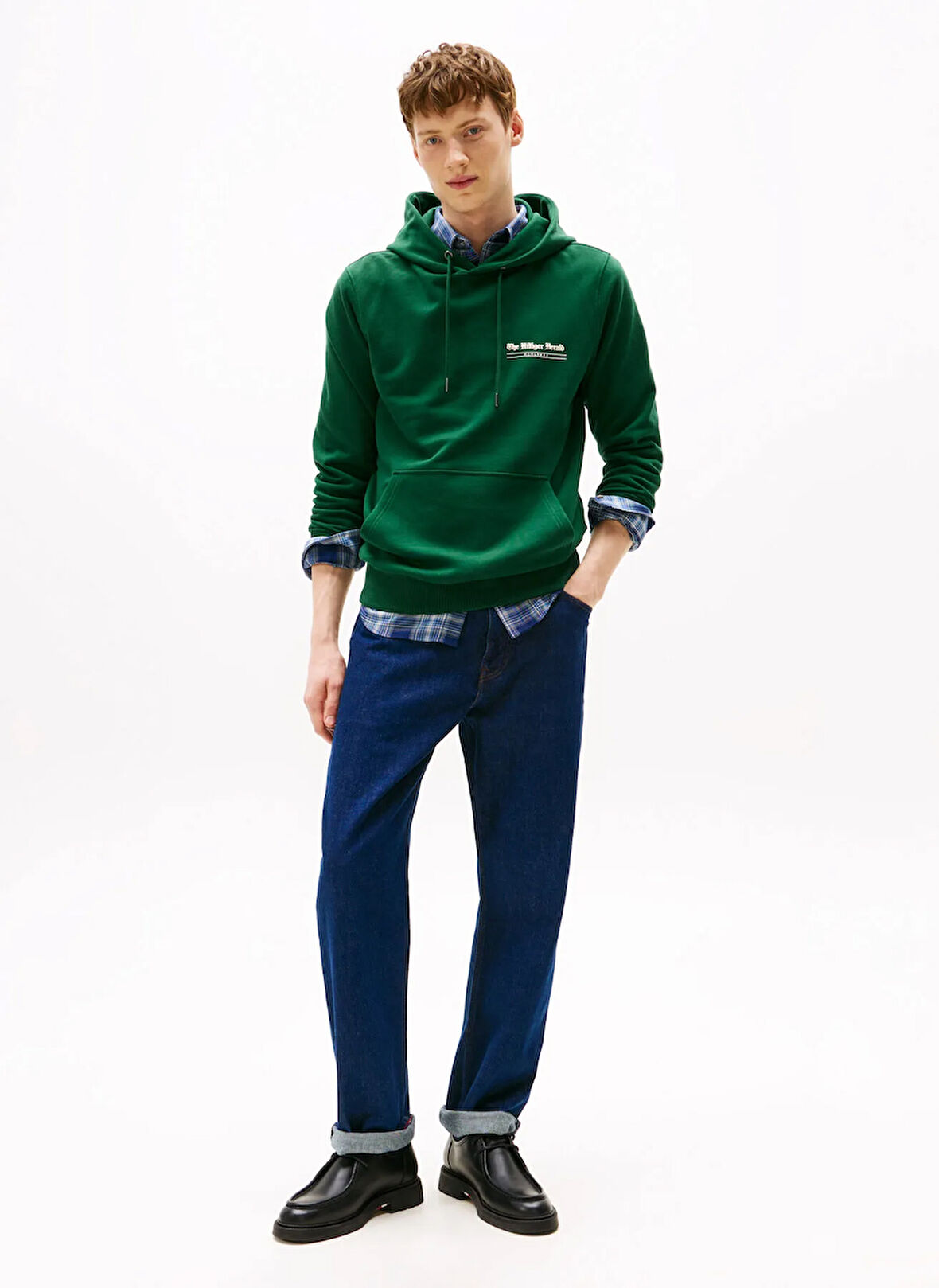 Tommy Hilfiger Kapüşon Yaka Yeşil Erkek Sweatshırt MW0MW40065L6K_HILFIGER HERALD GRAPH