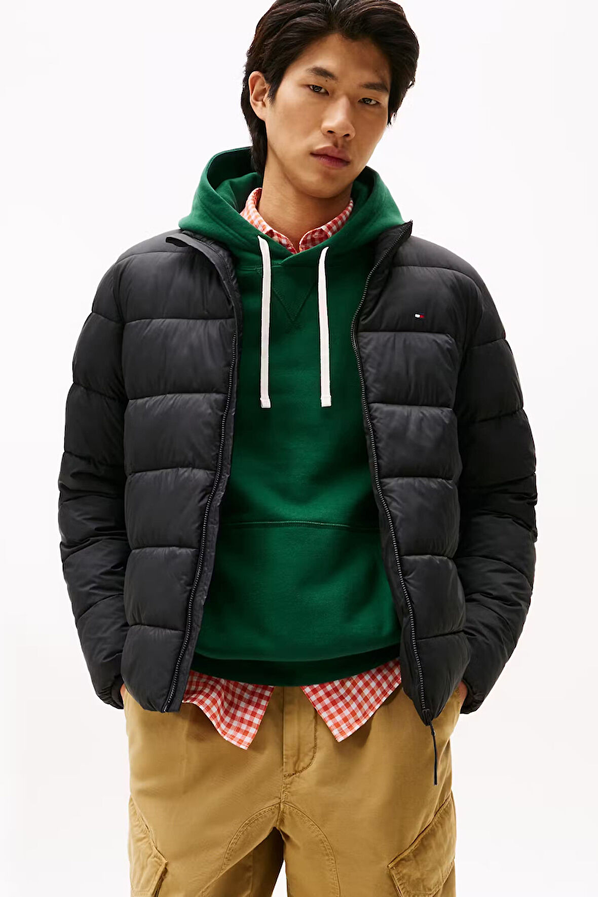 Erkek Regular Fit Dik Yaka Kapitone Şişme Mont - Siyah | XS