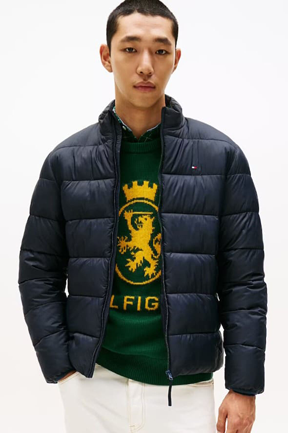 Erkek Regular Fit Dik Yaka Kapitone Şişme Mont - Lacivert | XS