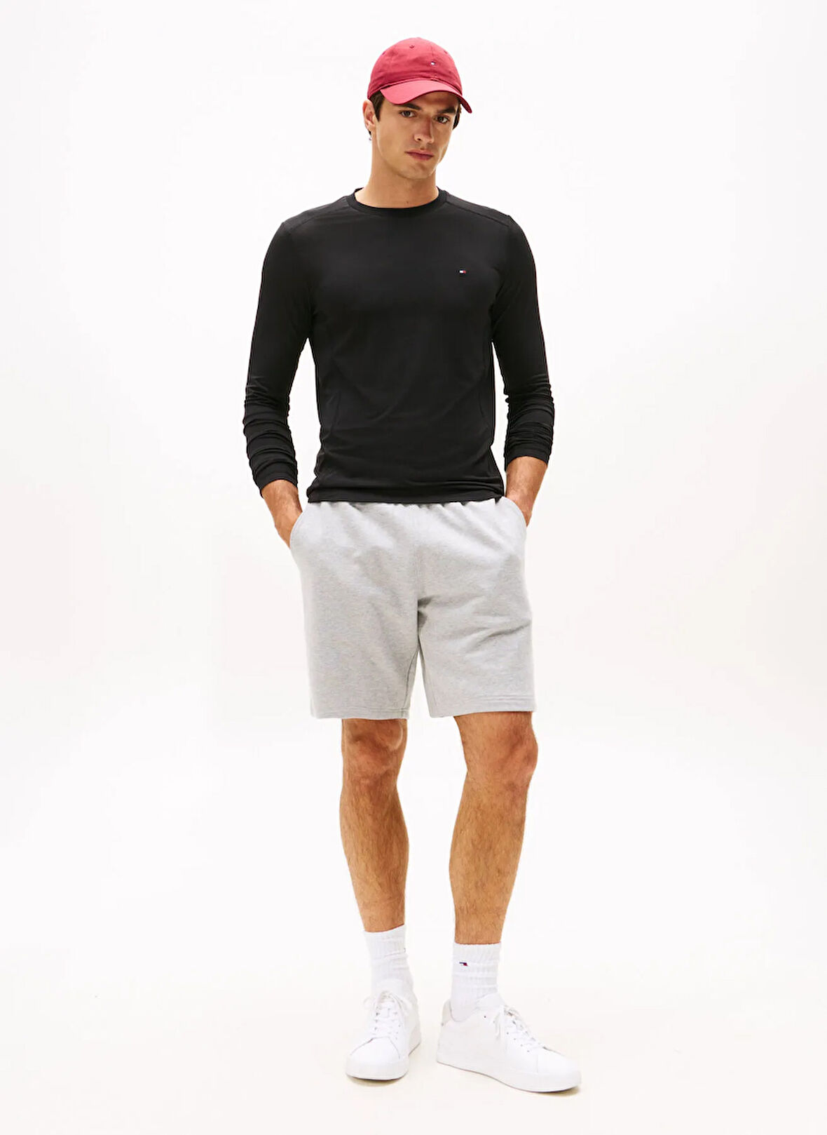 Tommy Hilfiger Bisiklet Yaka Siyah Erkek T-Shirt MW0MW40401BDS_PERFORMANCE LS TEE